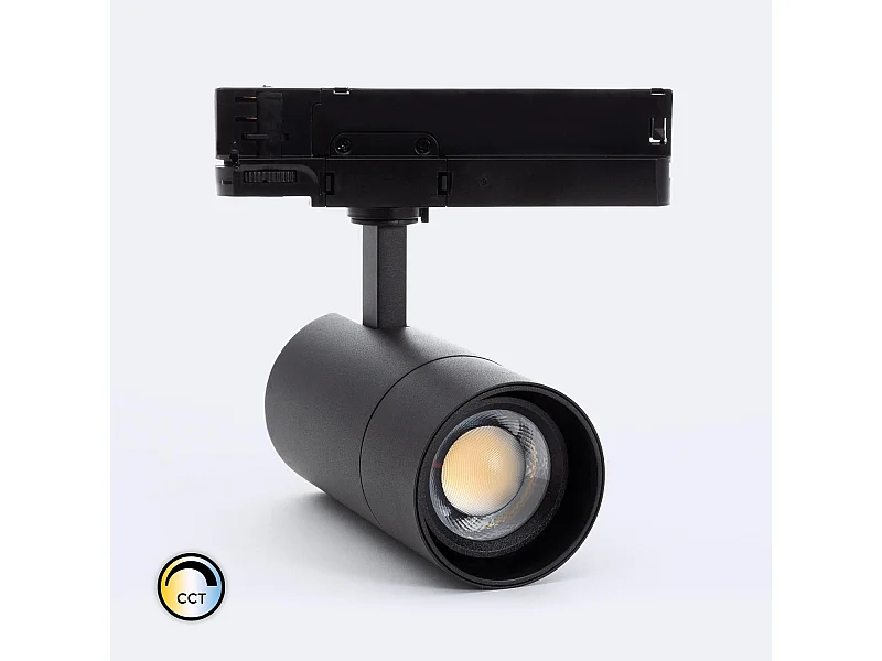 Spot LED sur Rail Triphasé 20W Wild CCT Sélectionnable Multi-Angle 24-60º Special Noir