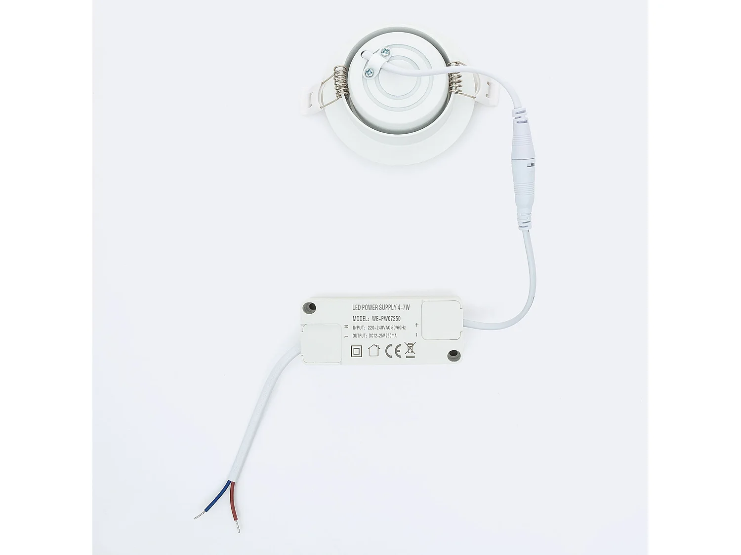 Spot Downlight LED 5W Rond COB CRI90 Slim Coupe Ø 75 mm No Flicker 2700K Blanc chaud