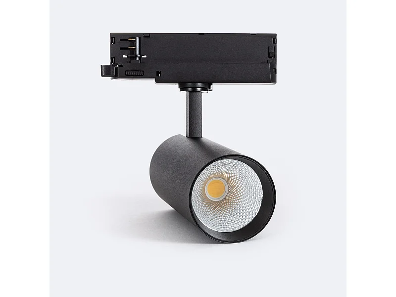 Spot LED sur Rail Triphasé 30W Carlo Noir 6000K Blanc froid