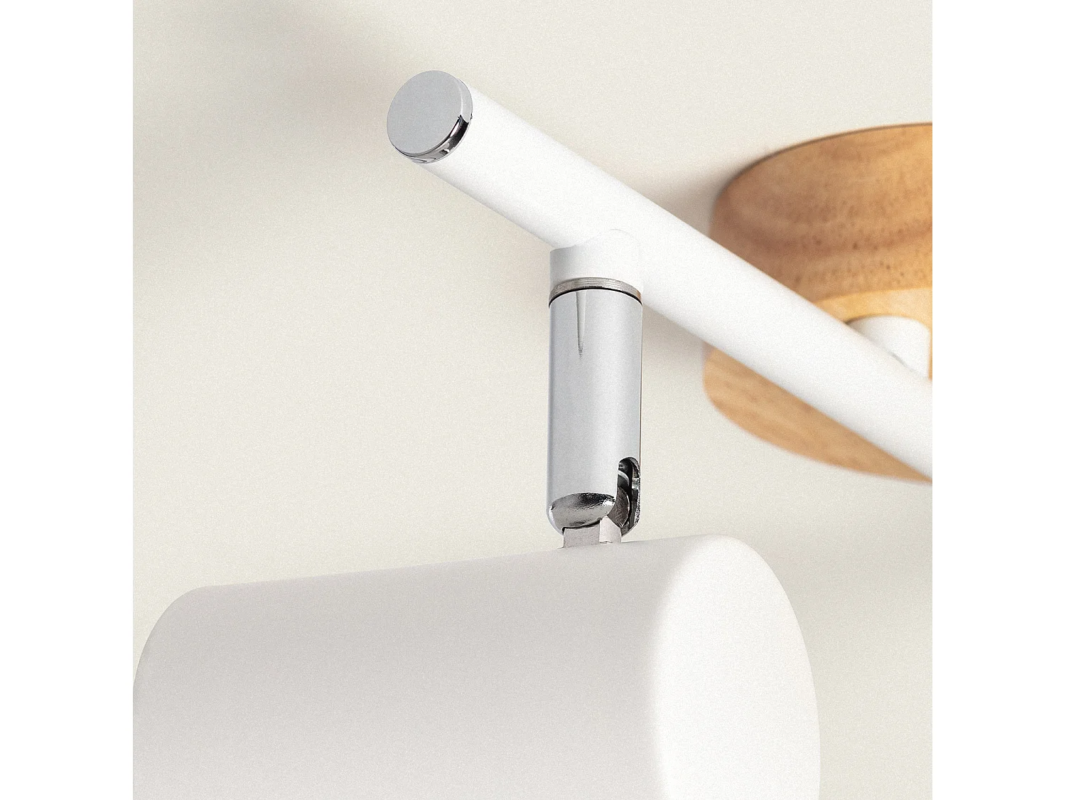 Plafonnier Orientable Bois et métal 2 Spots Albus  Naturel