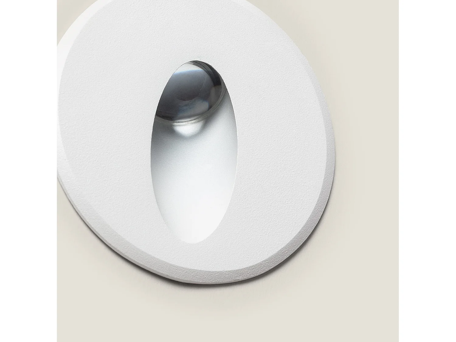 Balise LED Extérieure 3W Encastrable au Mur Ronde Bombée Olite Blanche 4000K Blanc neutre