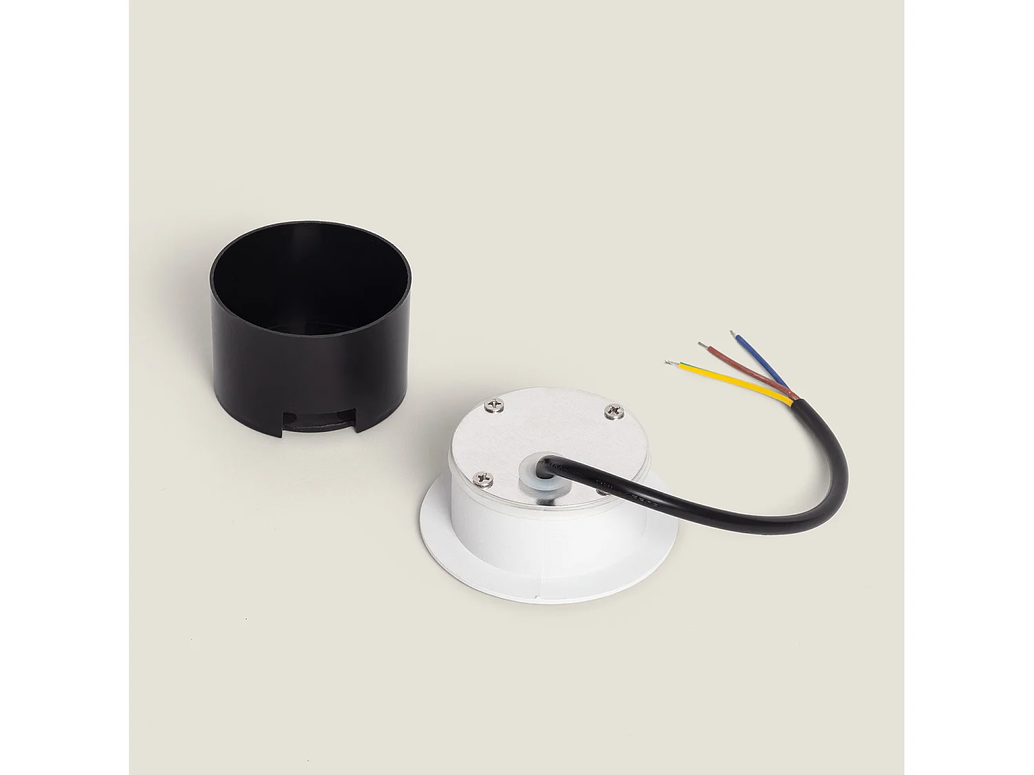 Balise LED Extérieure 3W Encastrable au Mur Ronde Bombée Olite Blanche 4000K Blanc neutre