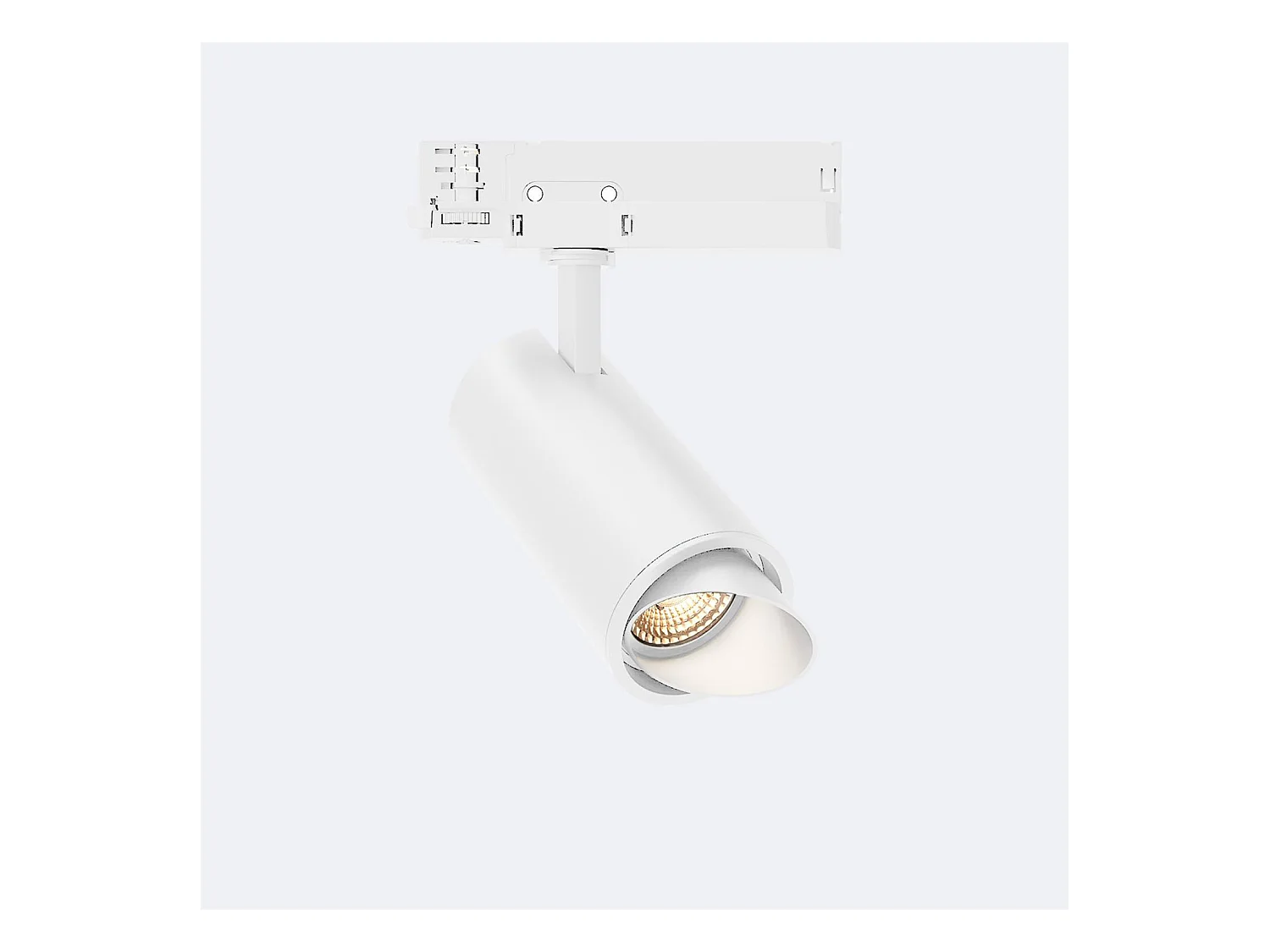 Spot LED Fasano Cylindre Biseau 30W pour Rail Triphasé Dimmable DALI Blanc  4000K Blanc neutre