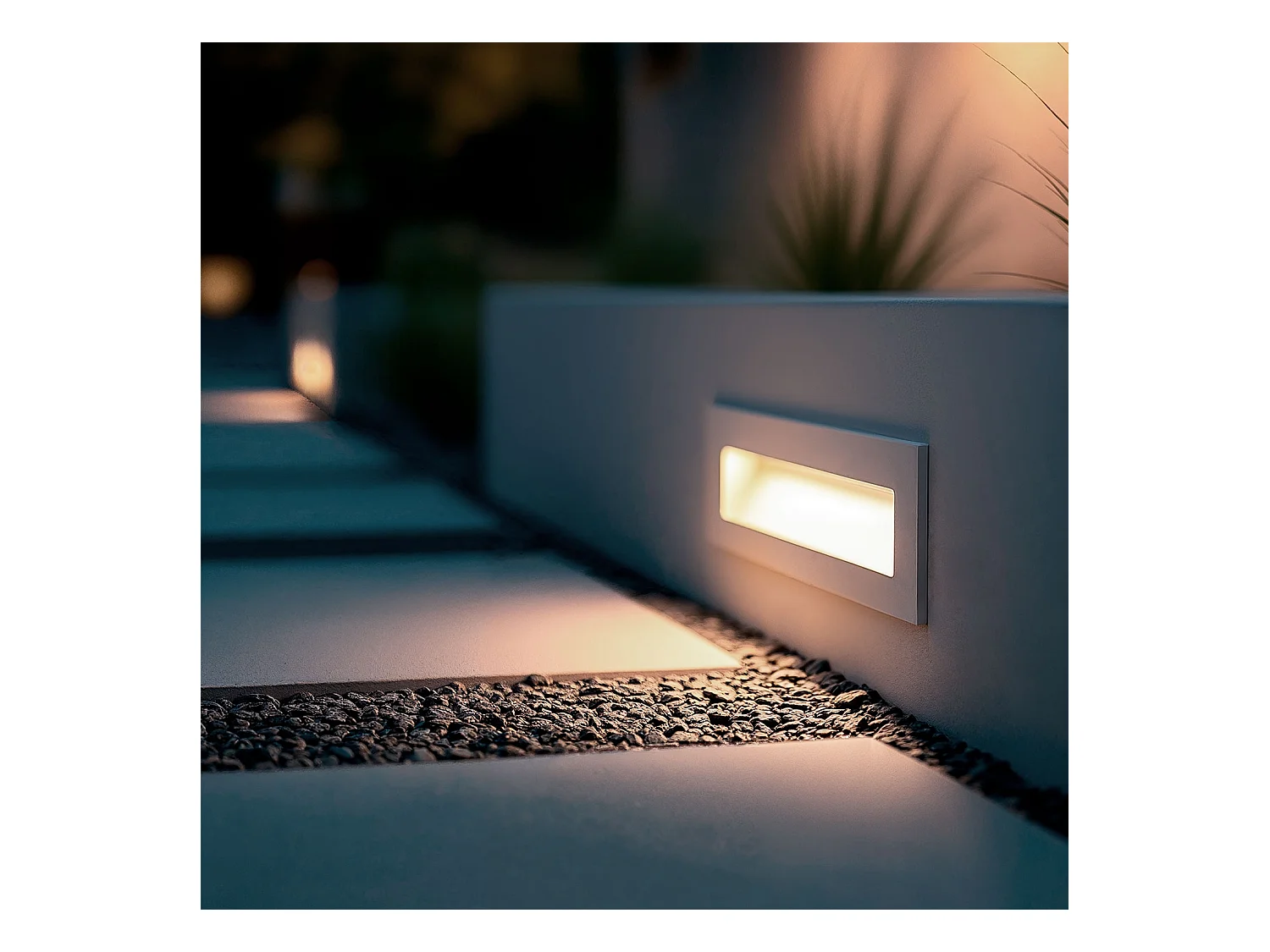 Balise LED Extérieure 6W Encastrable au Mur Rectangulaire Groult Blanche  4000K Blanc neutre