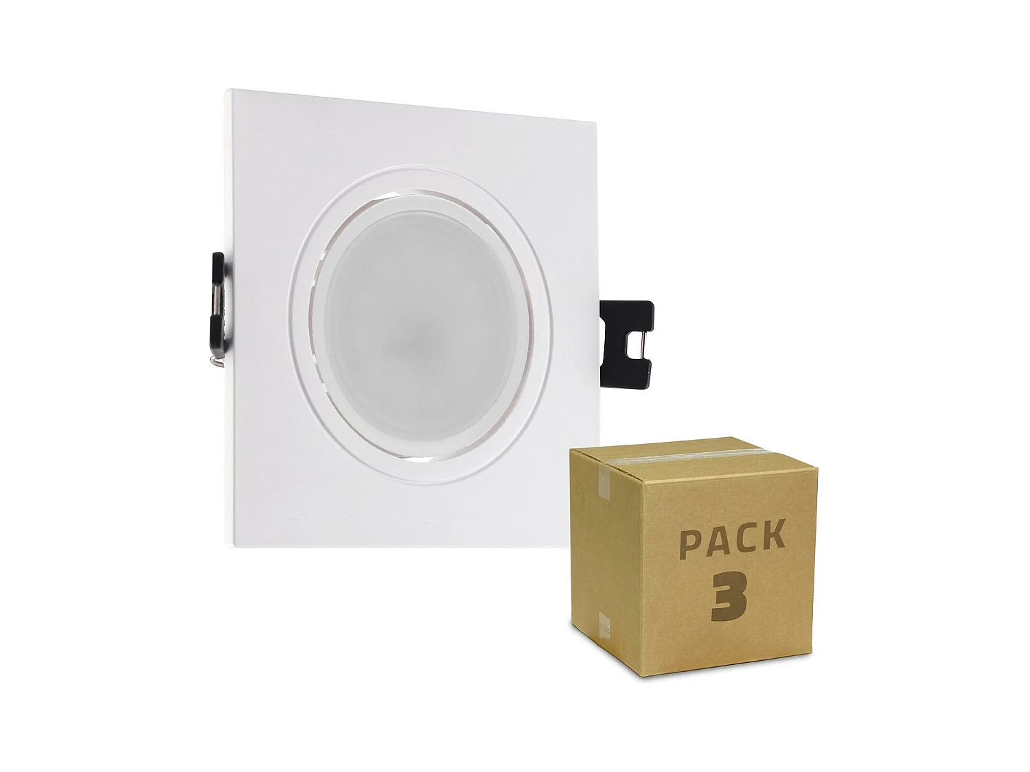 Pack de 3 Spots Downlight GU10 6W Coupe Ø 75-85mm No Flicker 3000K Blanc chaud