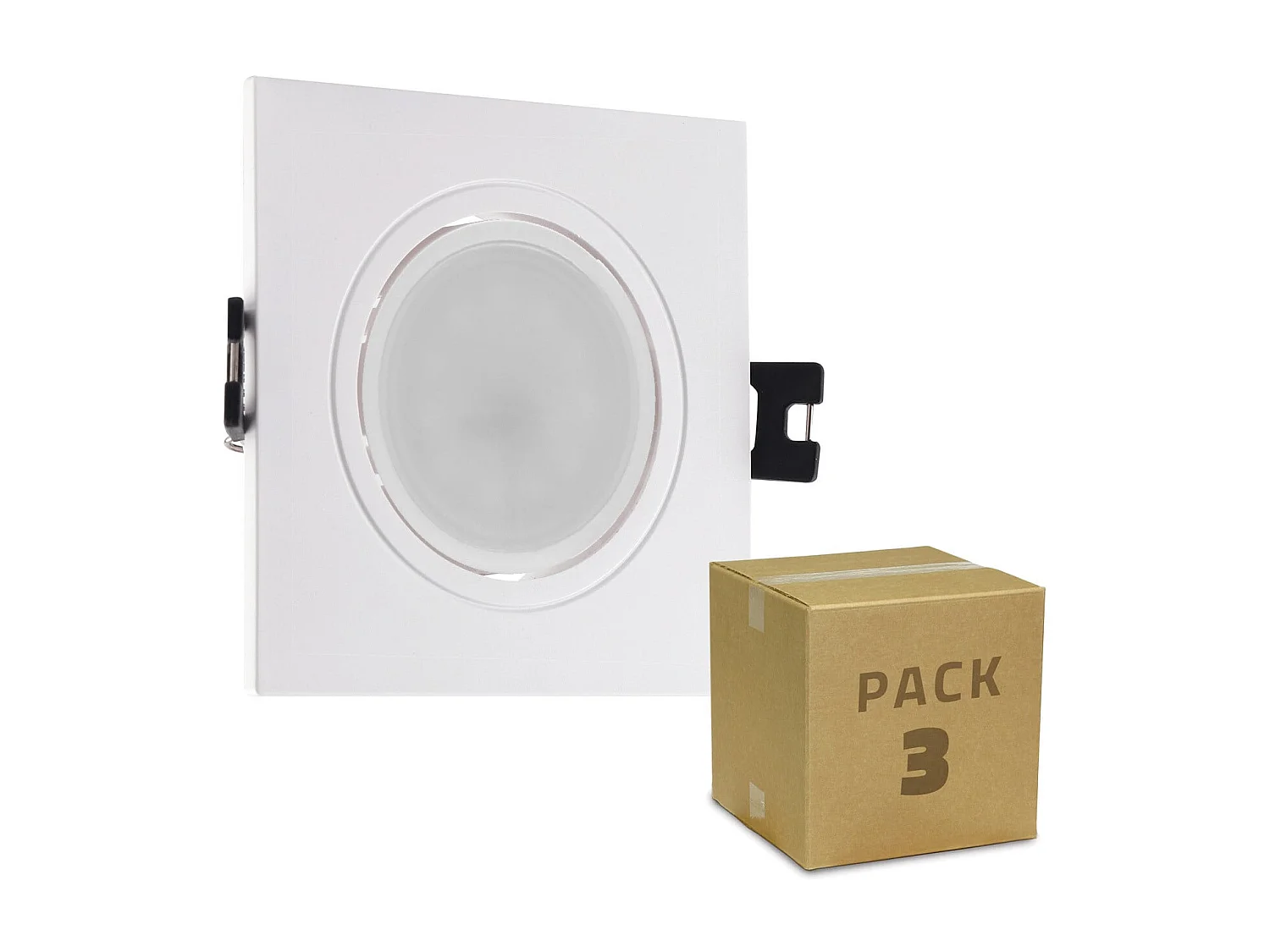 Pack de 3 Spots Downlight GU10 6W Coupe Ø 75-85mm No Flicker 3000K Blanc chaud