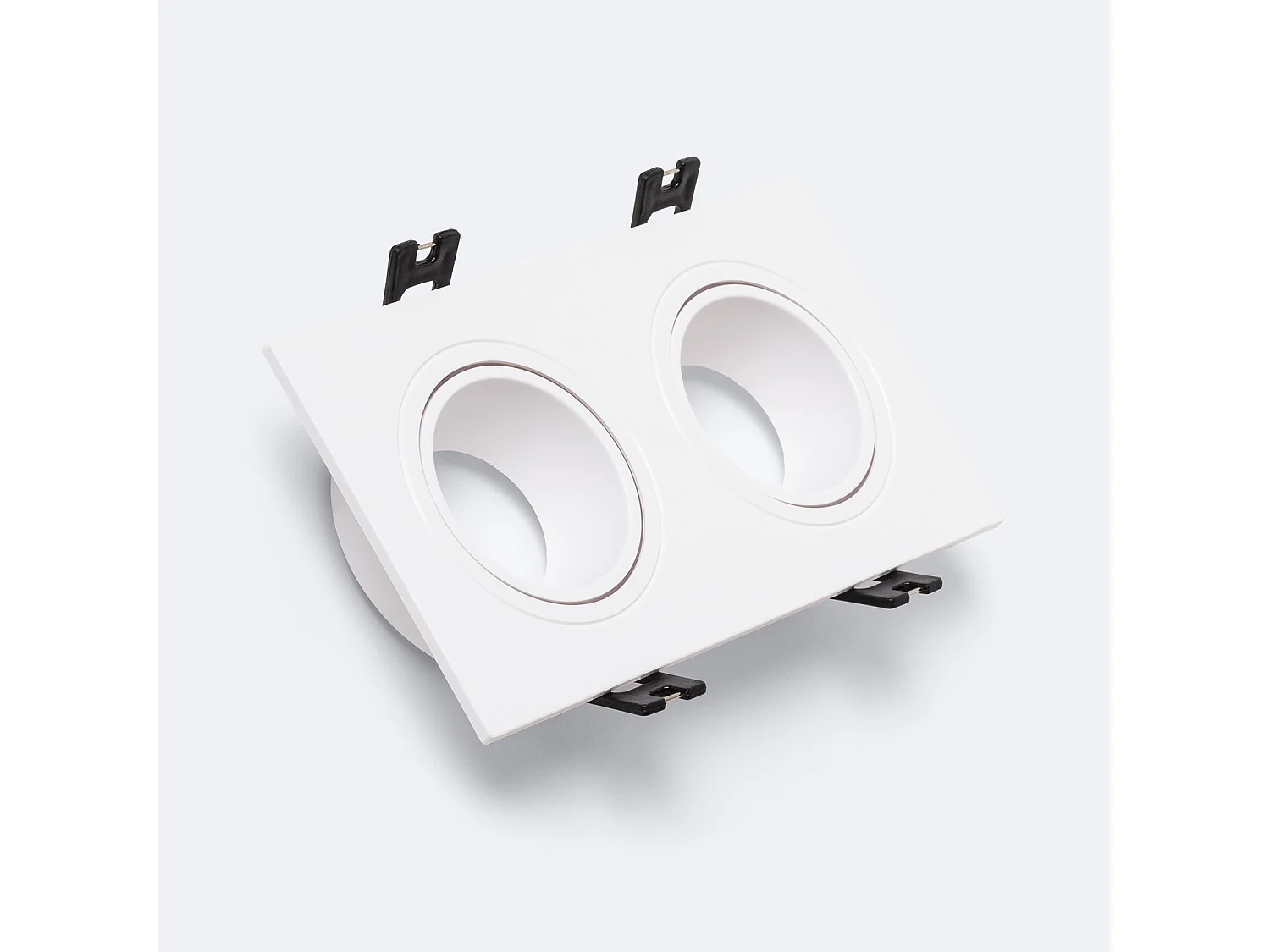 Pannello Downlight LED GU10 6W Orientabile Rettangolare PC Foro 75x150mm No Flicker 3000K Bianco / Nero Bianco Caldo