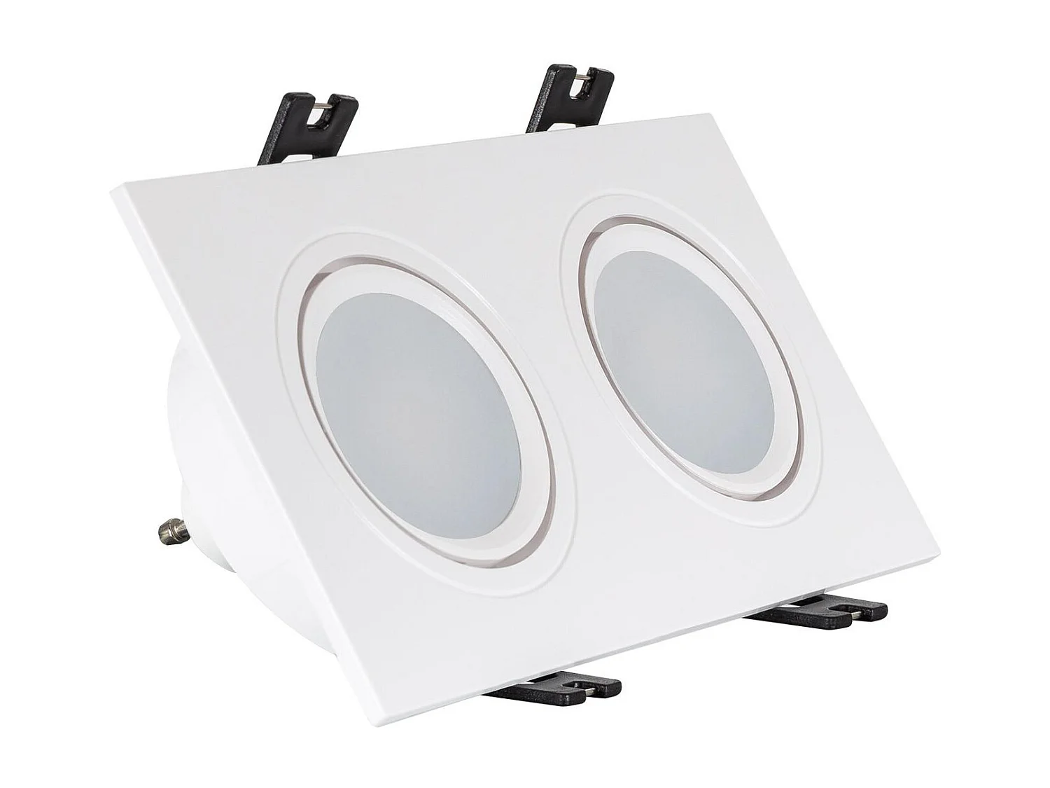 Foco Downlight Cuadrado Basculante GU10 6W Corte 75x150 mm PC No Flicker 3000K Blanco / Negro Blanco Cálido