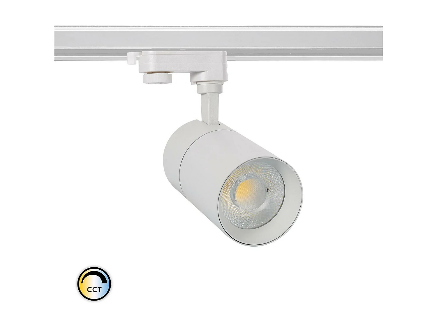 Spot LED sur Rail Triphasé 30W Dimmable Mallet CCT Sélectionnable Blanc