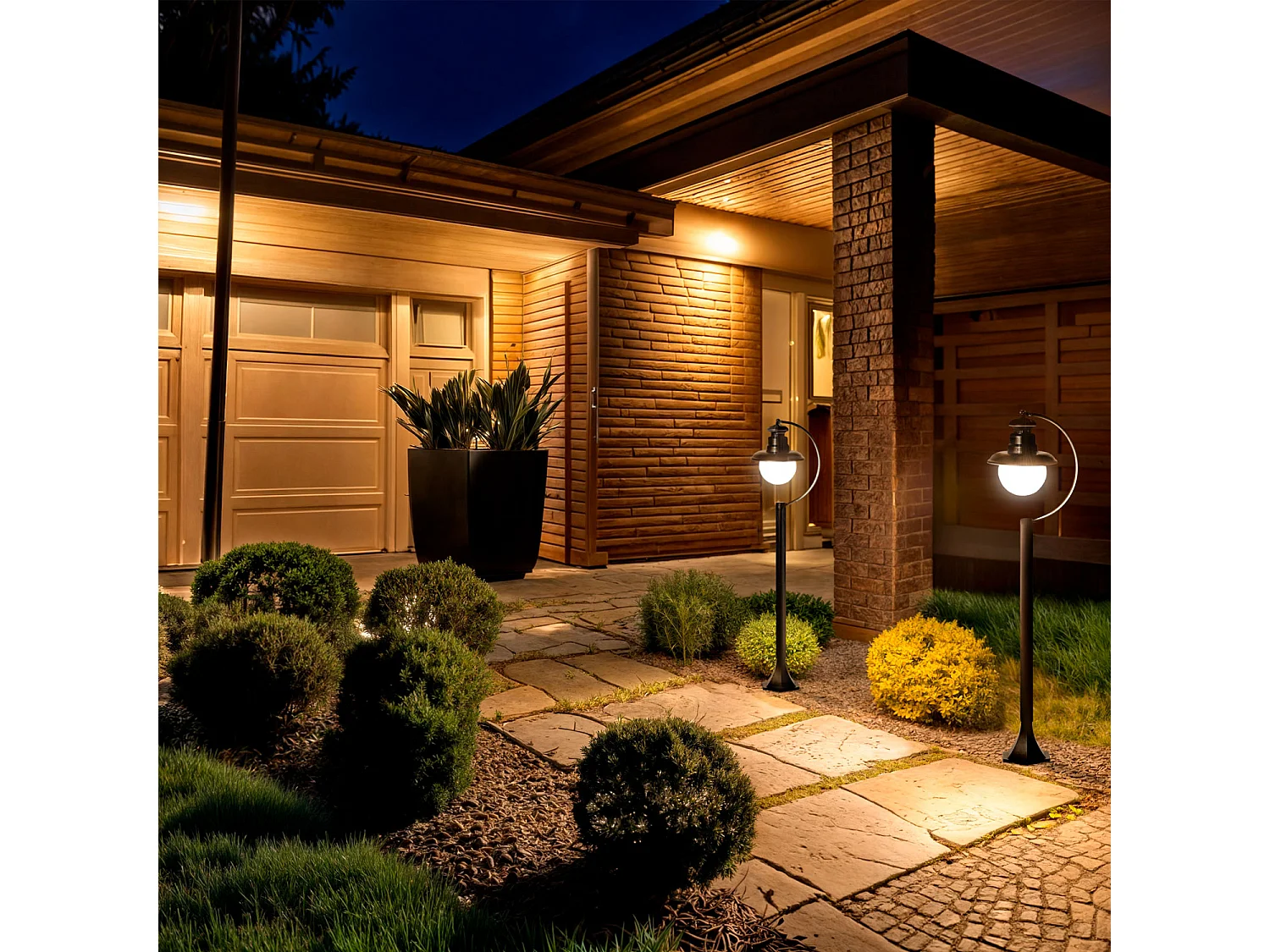 Balise Extérieure en Saillie sur Pied 120 cm Aluminium Lurnea  Noir