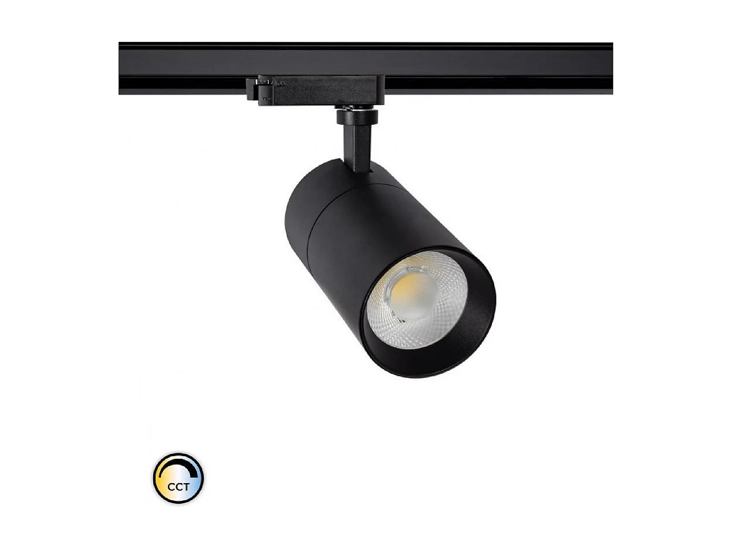 Spot LED sur Rail Monophasé 20W Mallet Dimmable CCT Sélectionnable Blanc