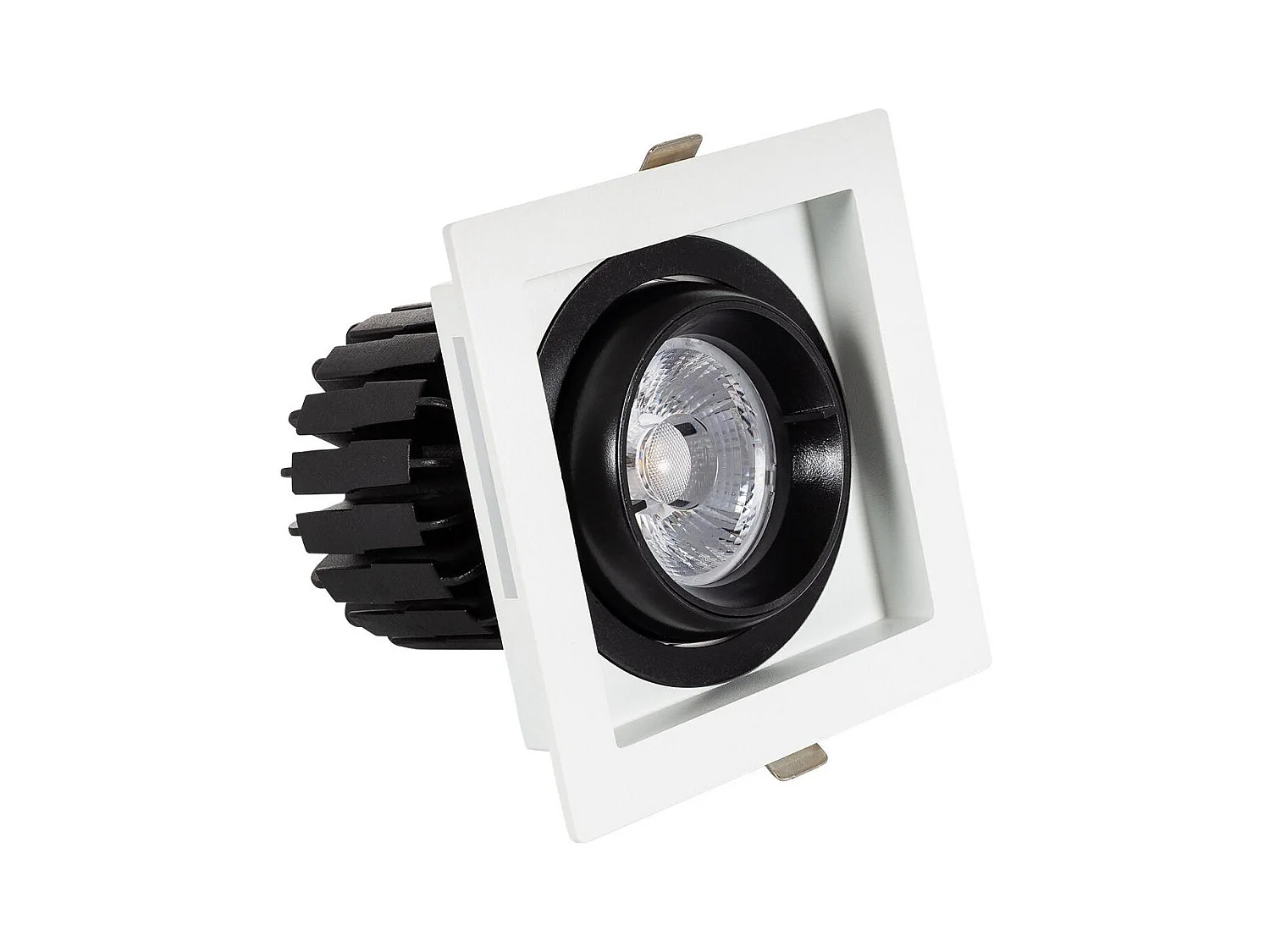 Faretto Downlight LED 12W COB Orientabile 360º Quadrato Foro 100x100mm CRI90 Expert Color No Flicker No Flicker 3000K Bianco Caldo