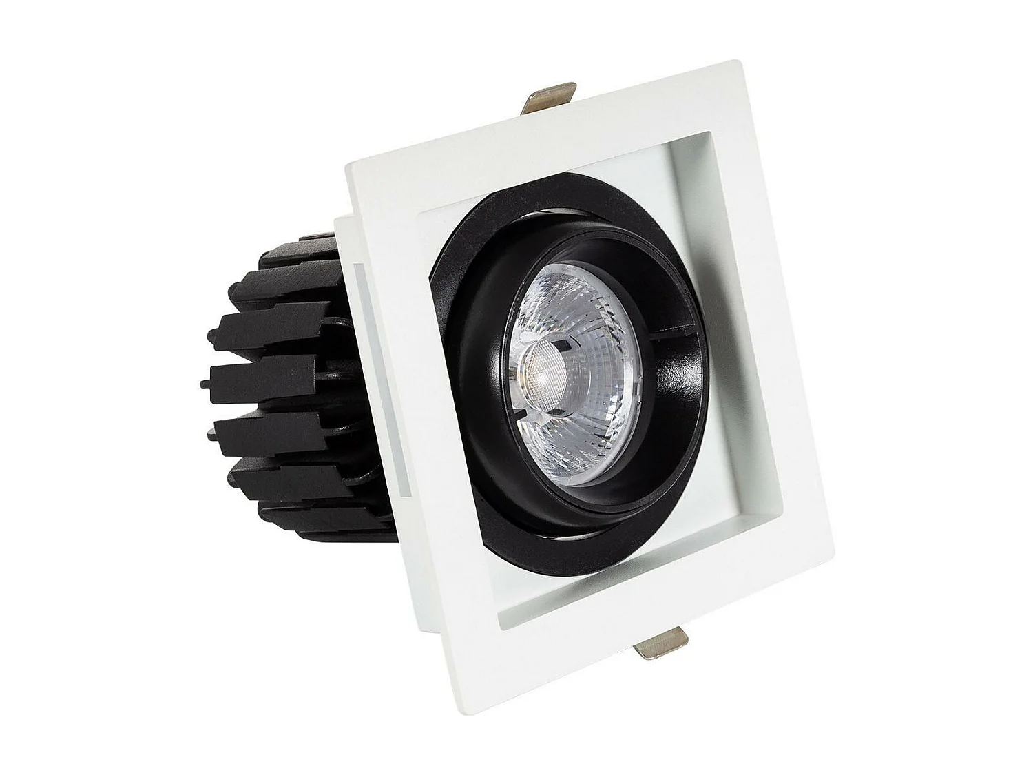 Spot LED Downlight COB Carré Orientable 360º Expert Color No Flicker CRI90 12W Coupe 100x100mm   No Flicker 3000K Blanc chaud