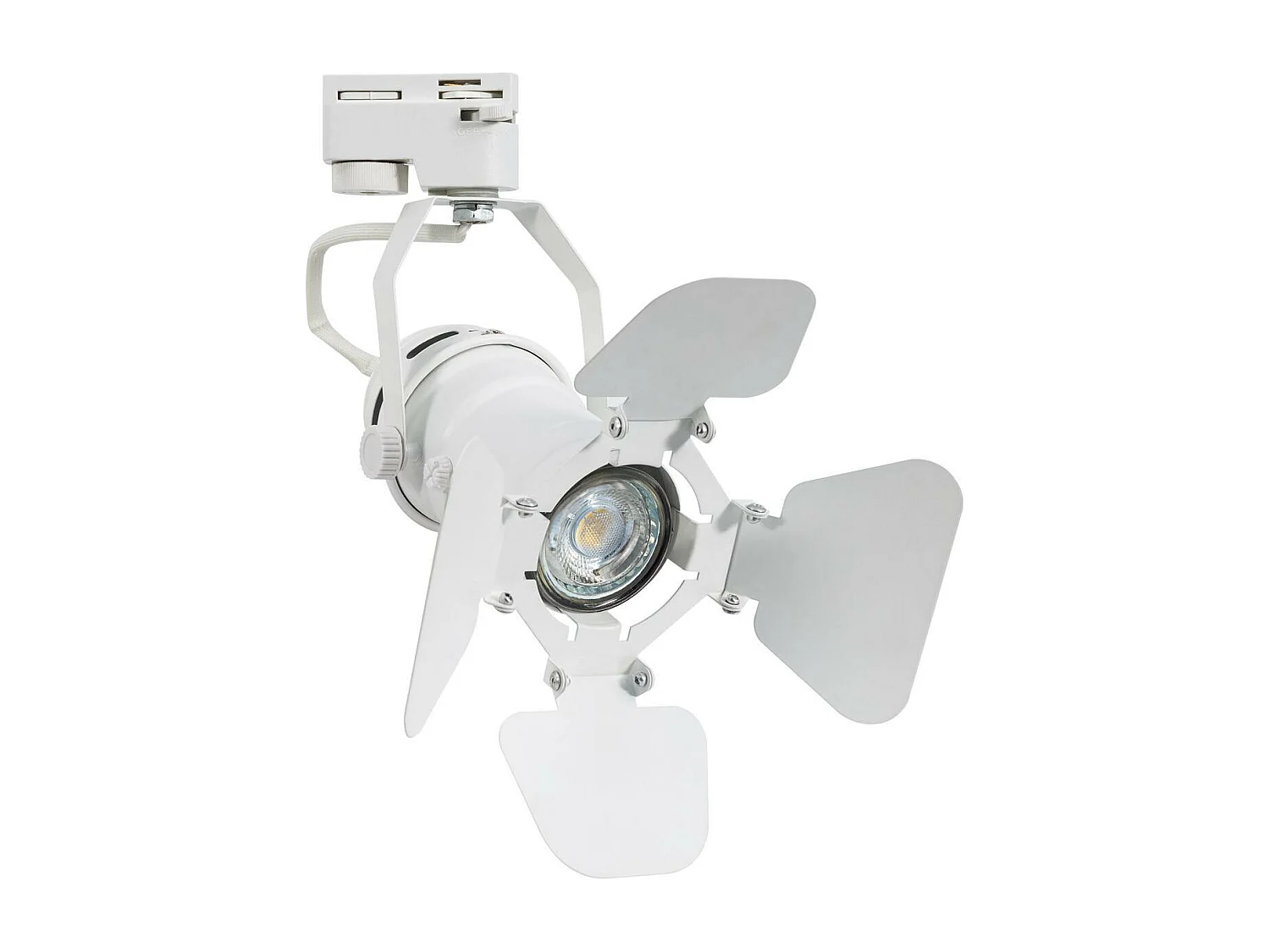 Spot à Douille sur Rail Monophasé Cinema Kurangna pour Ampoule GU10 Blanc