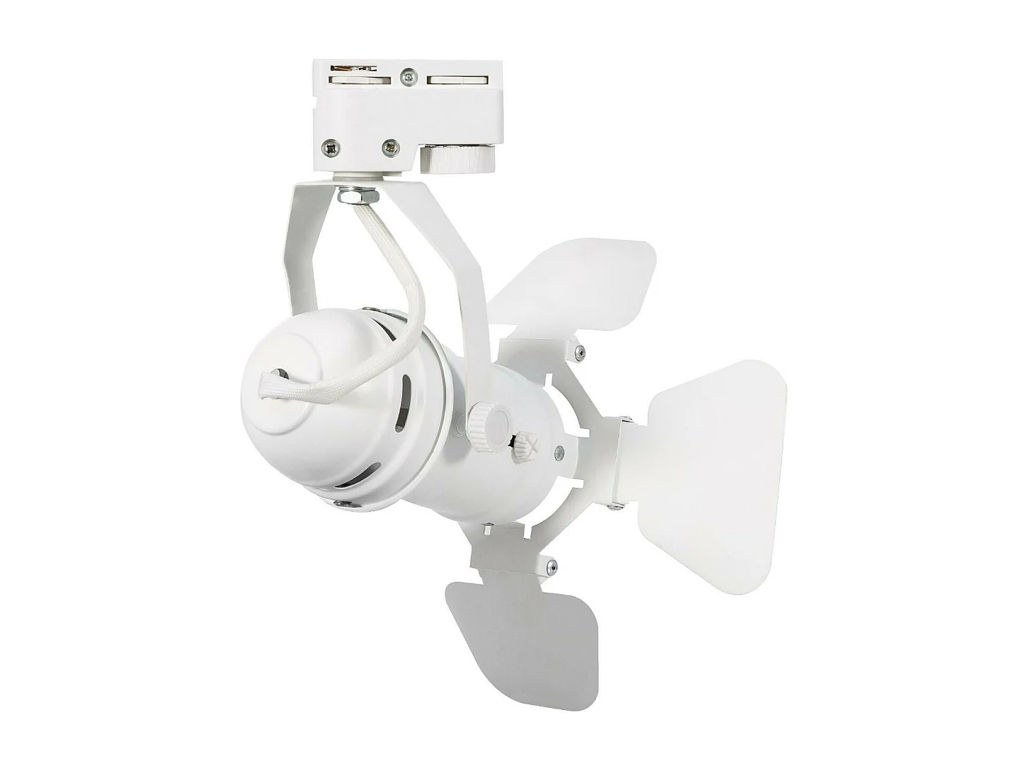 Spot à Douille sur Rail Monophasé Cinema Kurangna pour Ampoule GU10 Blanc