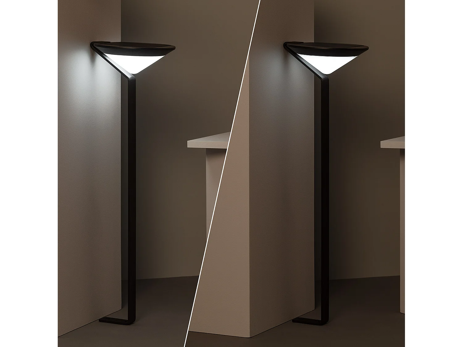 Balise LED Solaire Extérieure en Saillie sur Pied 80cm Yuma Big avec Détecteur Mouvement Radar