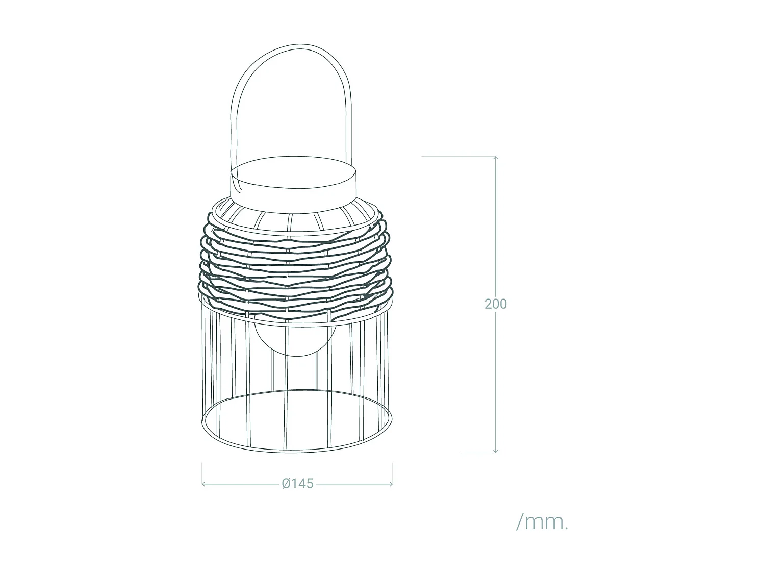 Suspension Extérieure LED Solaire Vico 2700K Blanc chaud