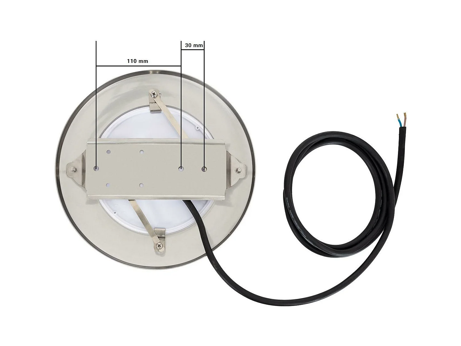 Foco Piscina Superficie LED RGB Sumergible 12V AC IP68 Acero Inoxidable 35W No RGB