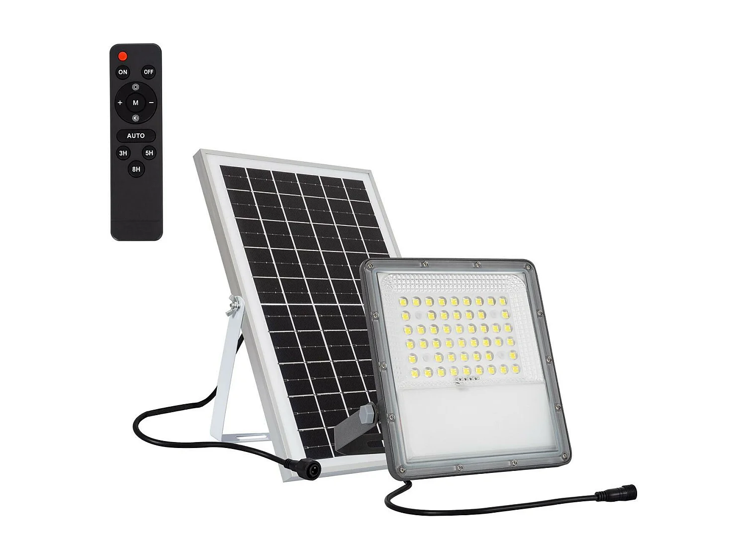 Projecteur LED Solaire 10W 100lm/W IP65 avec Télécommande  6000K Blanc froid