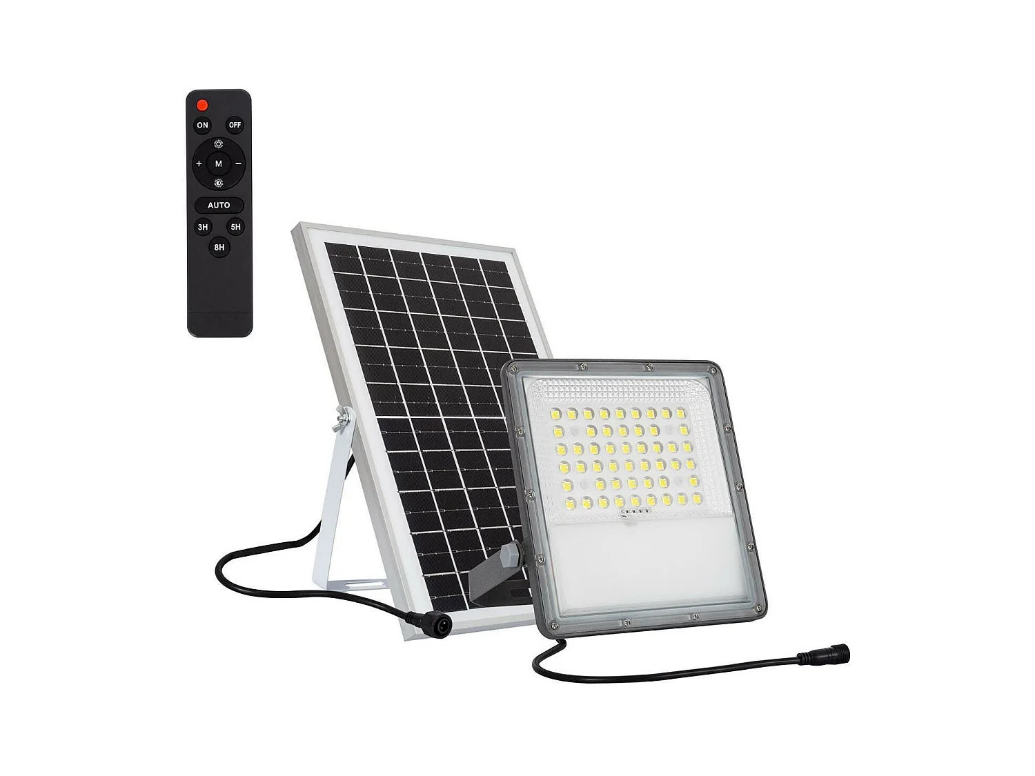 Projecteur LED Solaire 10W 100lm/W IP65 avec Télécommande  6000K Blanc froid