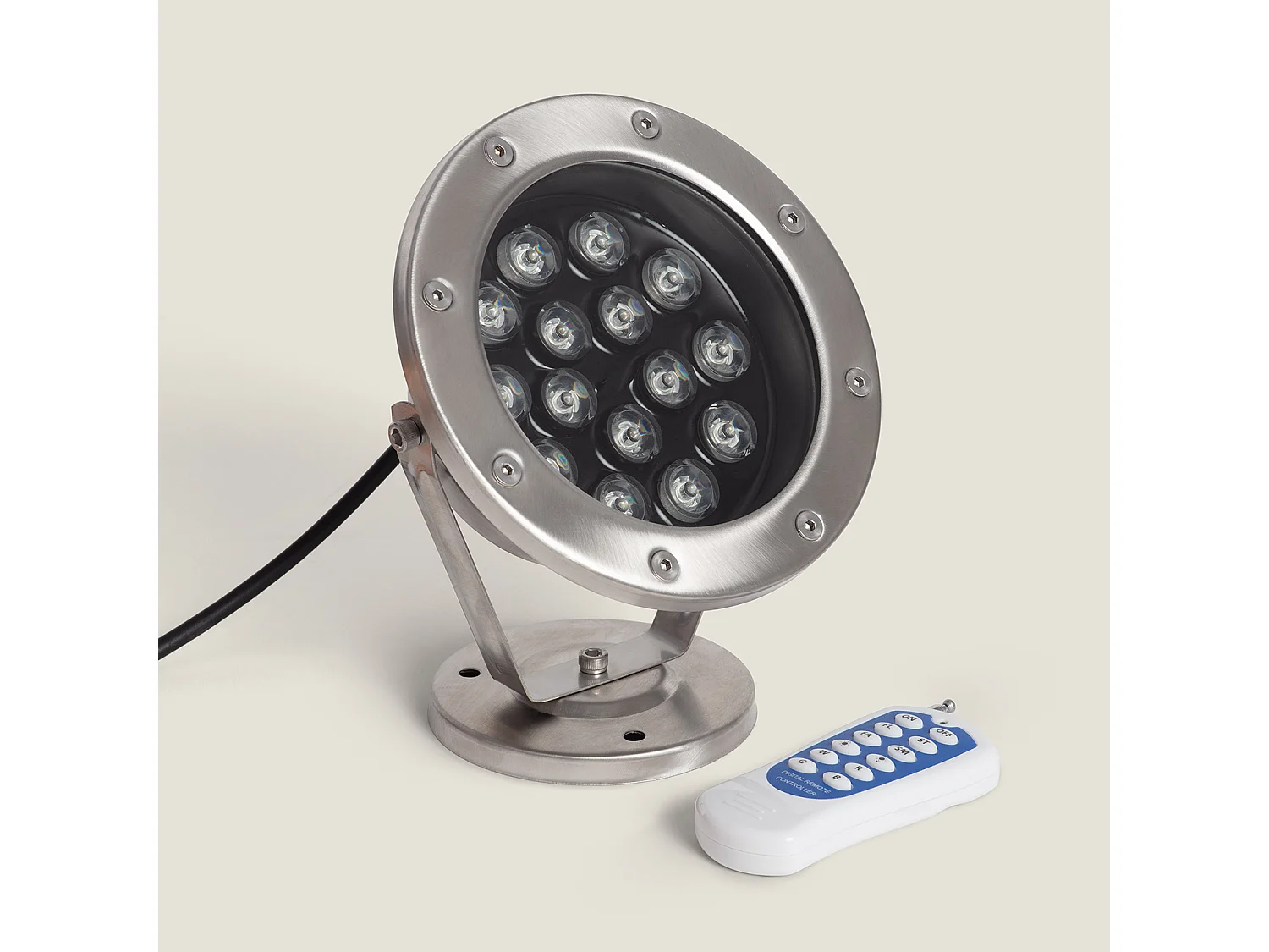 Spot LED RGB Fixation au Sol 24V 15W Submersible IP68 RGB