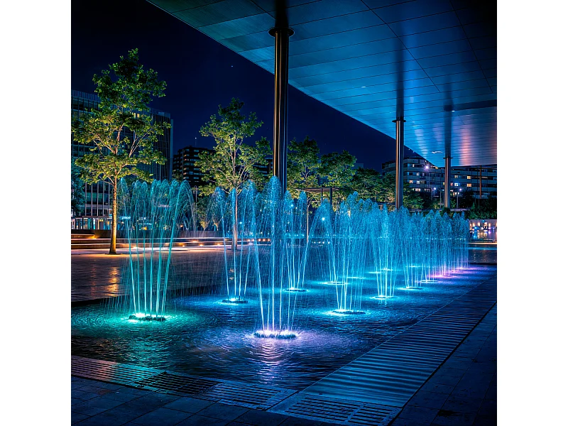 Spot LED RGB Fixation au Sol 24V 15W Submersible IP68 RGB