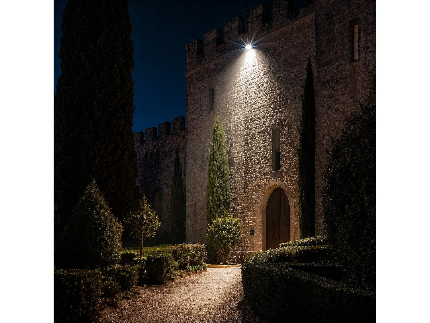 Proiettore LED 100W 120lm/W IP65 Slim Vetro Bianco Bianco Caldo 3000K