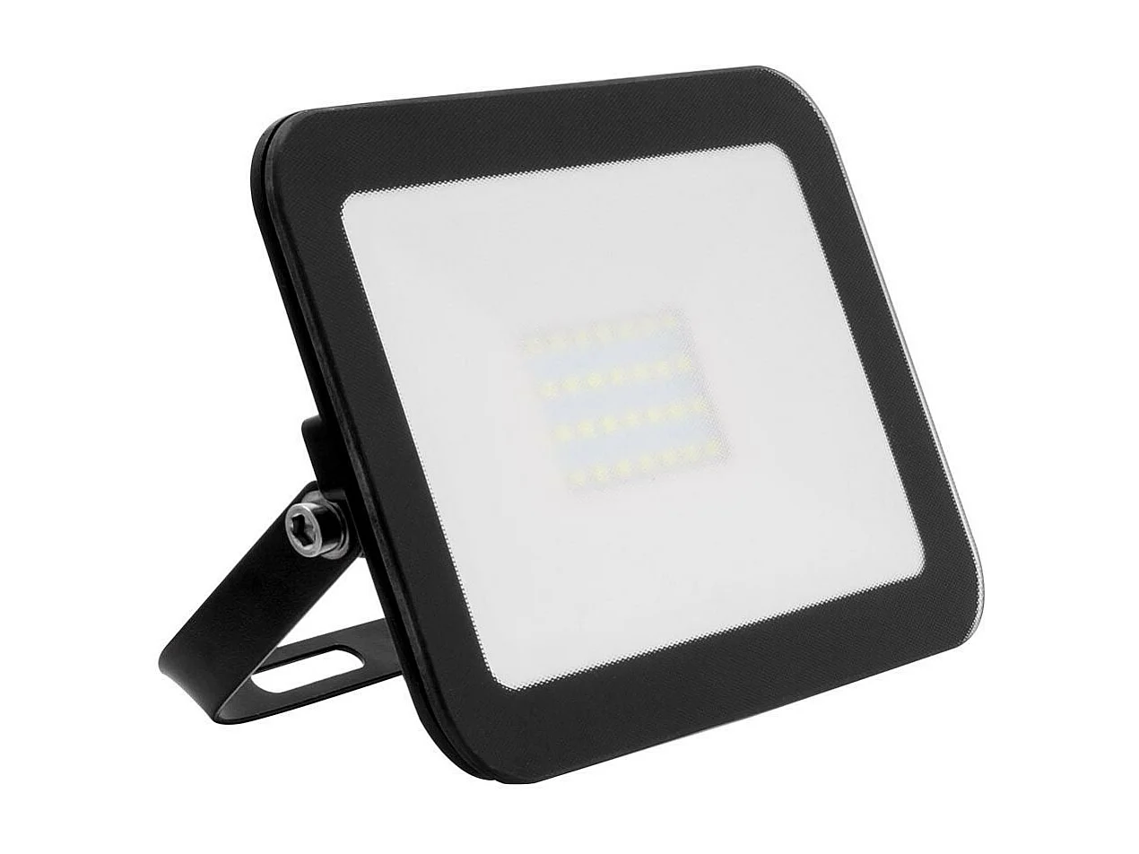 Proiettore LED Slim 20W 120lm/W IP65 Vetro Nero Bianco Naturale 4000K