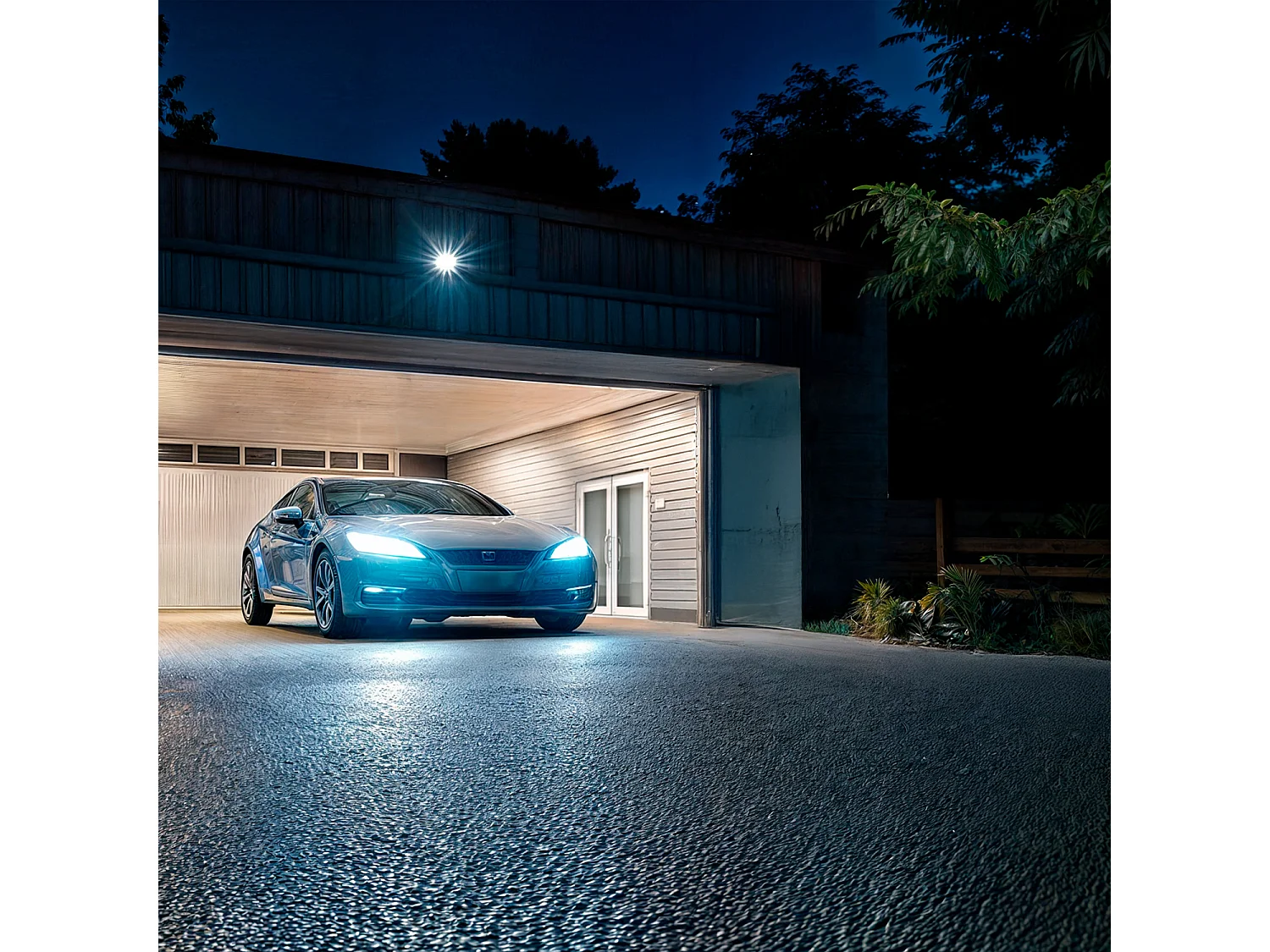 Proiettore LED Slim 20W 120lm/W IP65 Vetro Nero Bianco Naturale 4000K