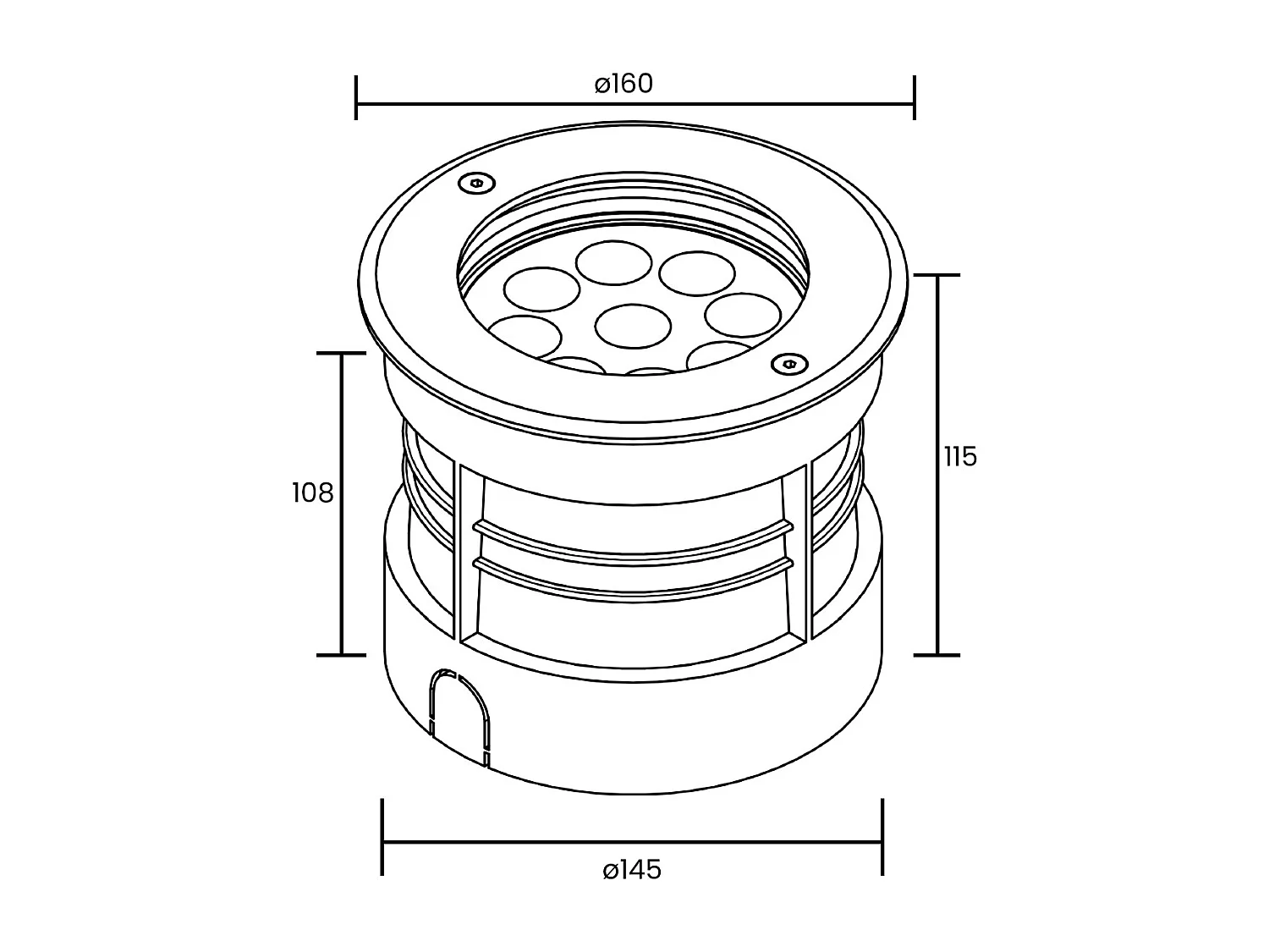 Spot LED Extérieur 7W Encastrable au Sol  3000K Blanc chaud