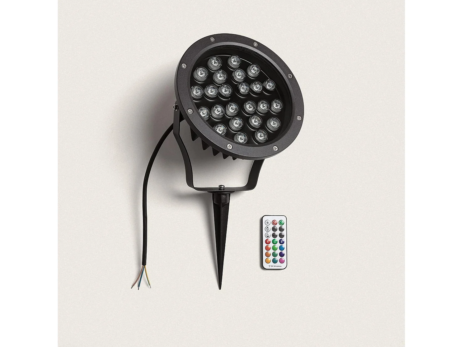 Faretto da esterno LED RGB 24W IP67 con picchetto COLMAR RGB