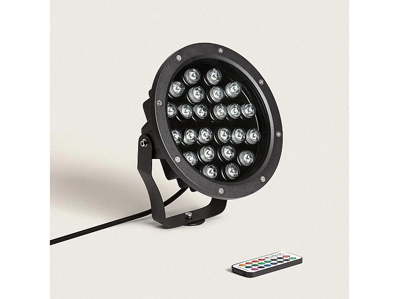 Faretto da esterno LED RGB 24W IP67 con picchetto COLMAR RGB