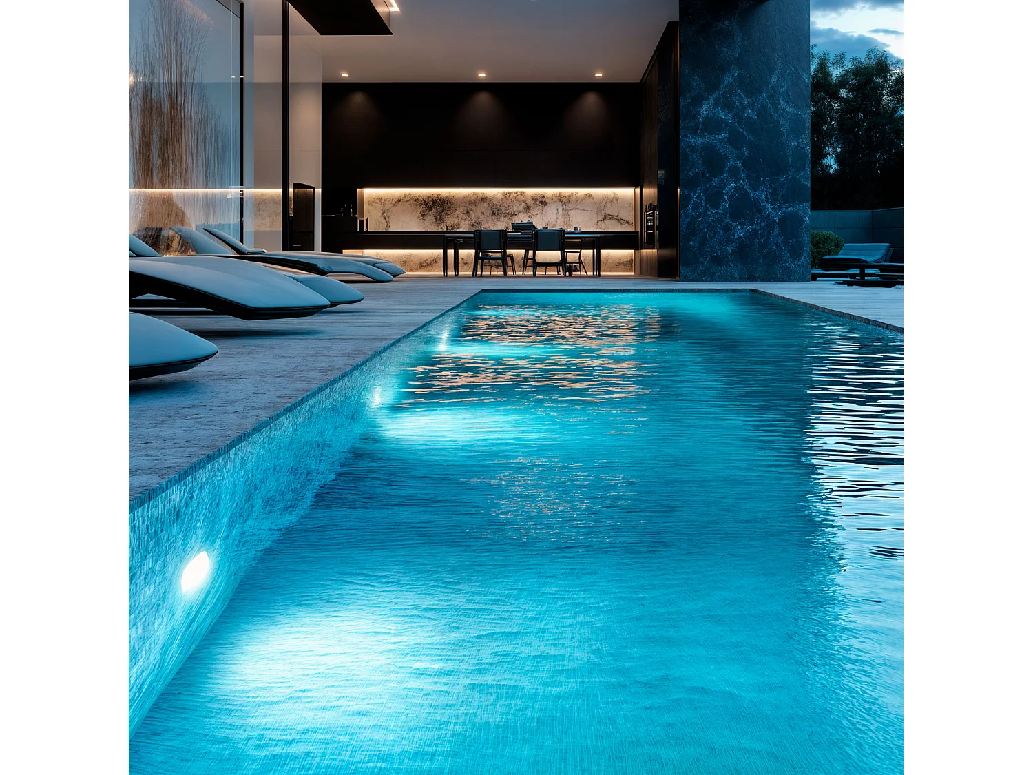 Spot LED Piscine en Saillie Submersible 12V AC/DC IP68 20W  6000K Blanc froid