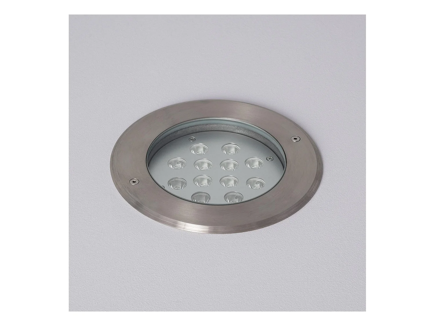 Spot LED Extérieur 12W Inox Encastrable au Sol 3000K Blanc chaud