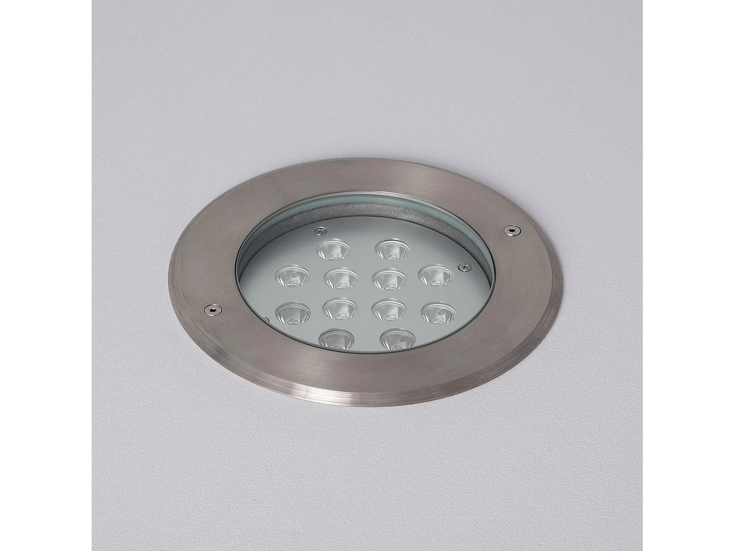 Spot LED Extérieur 12W Inox Encastrable au Sol 3000K Blanc chaud