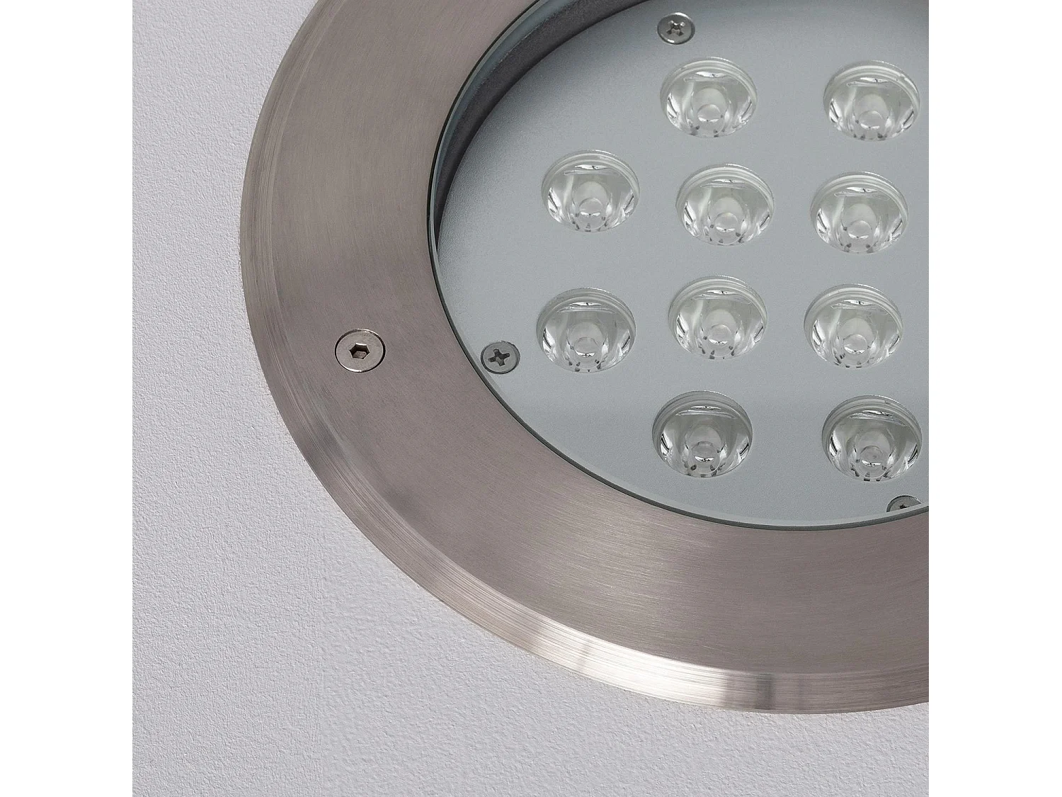 Spot LED Extérieur 12W Inox Encastrable au Sol 3000K Blanc chaud