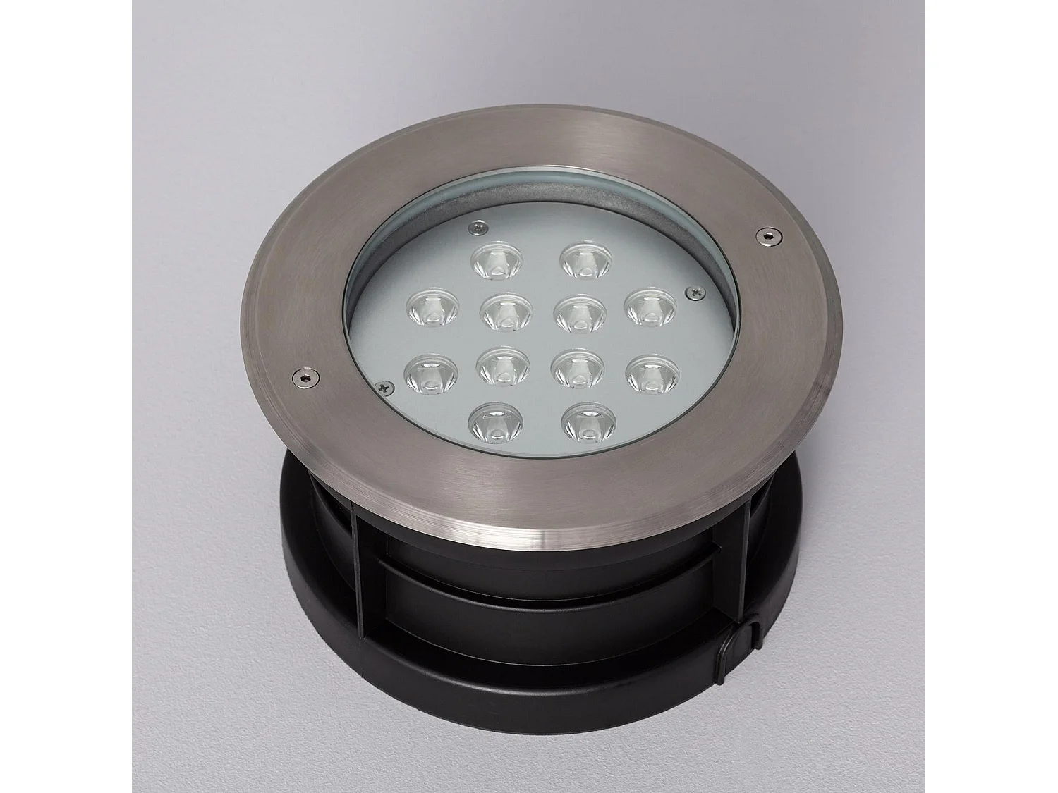 Spot LED Extérieur 12W Inox Encastrable au Sol 3000K Blanc chaud