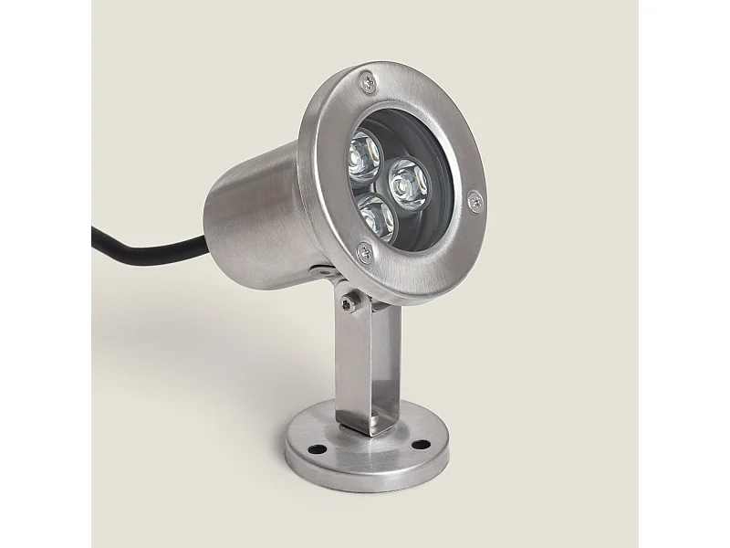 Foco Sumergible LED RGB 3W Superficie 12V DC Inox RGB