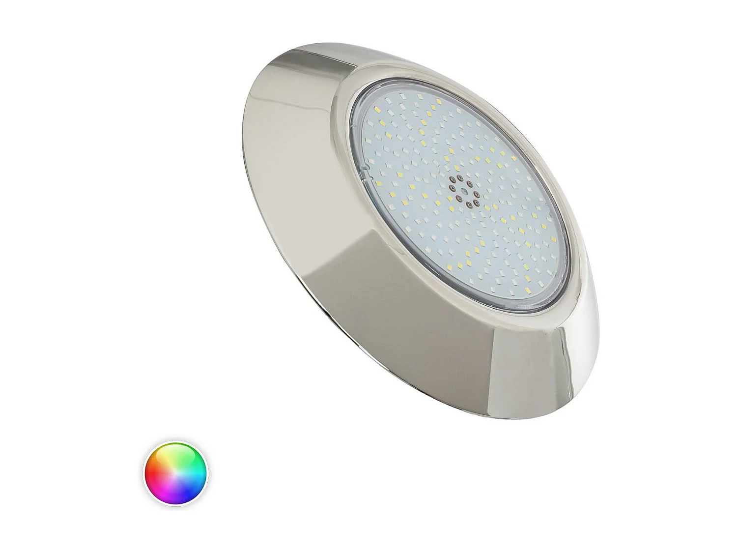 Foco Piscina Superficie LED RGBW Sumergible 12V DC IP68 Acero Inoxidable 12W RGBW