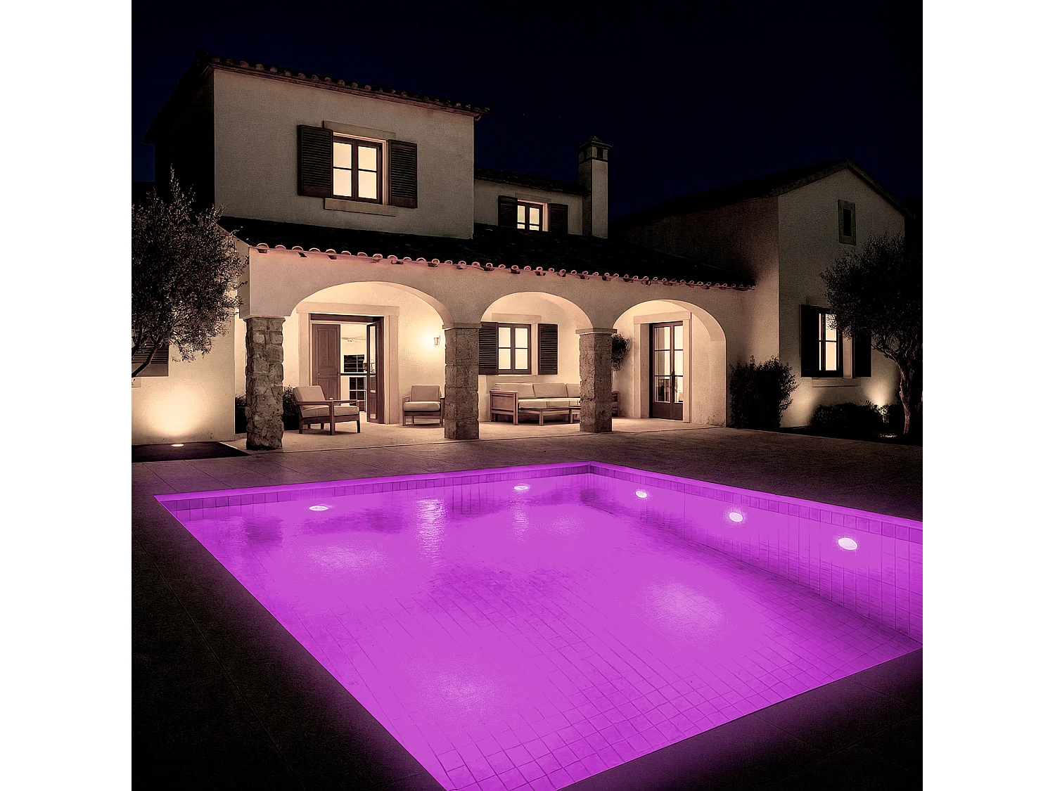 Spot LED Piscine en Saillie Inox RGBW Submersible 12V DC IP68 12W RGBW