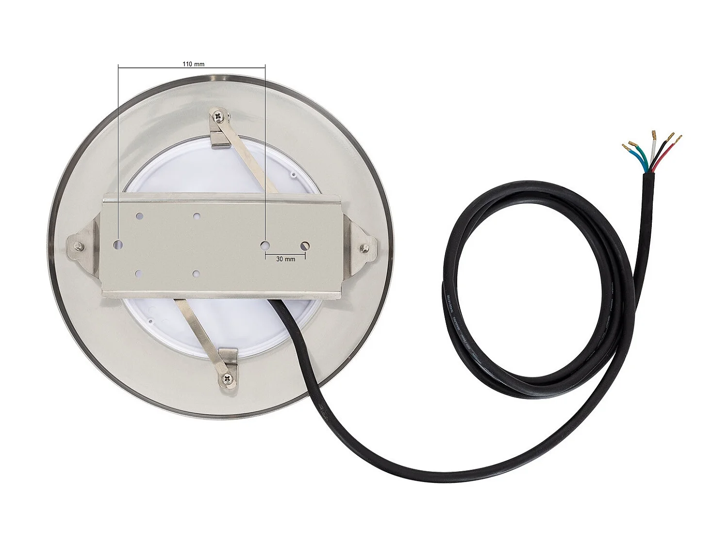 Foco Piscina Superficie LED RGBW Sumergible 12V DC IP68 Acero Inoxidable 35W No RGBW