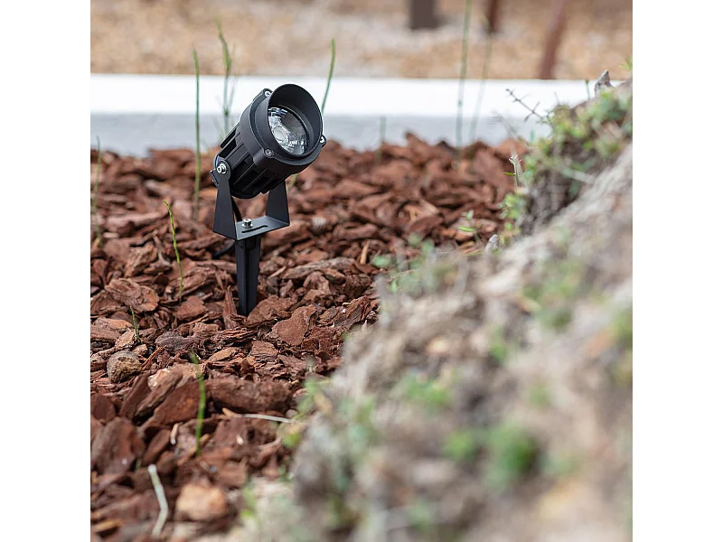 Faretto LED 15W con Picchetto Vetusta IP65 2700K Bianco Caldo