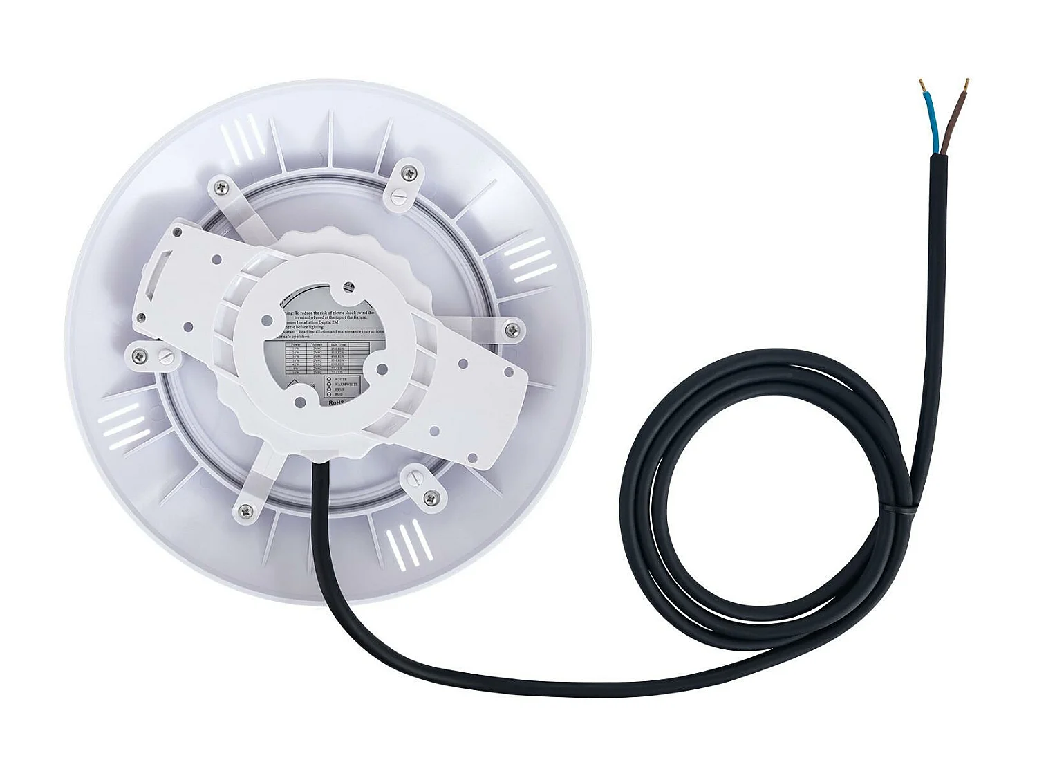 Foco Piscina Superficie LED Sumergible 12V AC/DC IP68 20W 6500K Blanco Frío