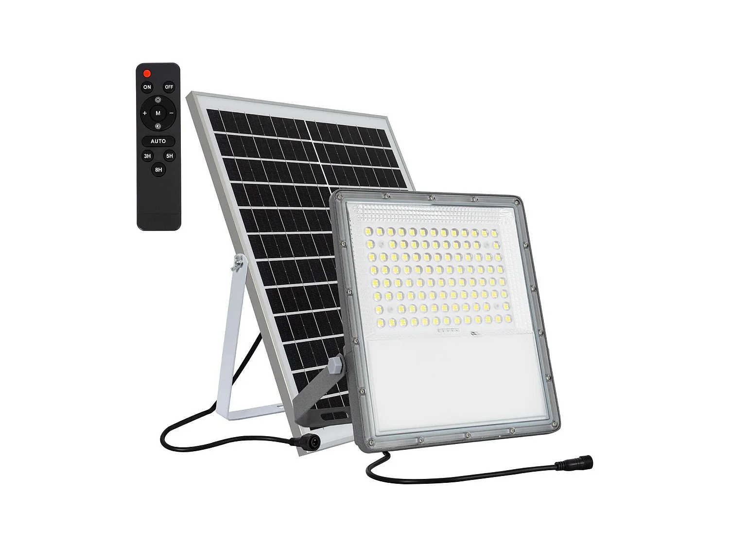 Projecteur LED Solaire 20W 100lm/W IP65 avec Télécommande  6000K Blanc froid