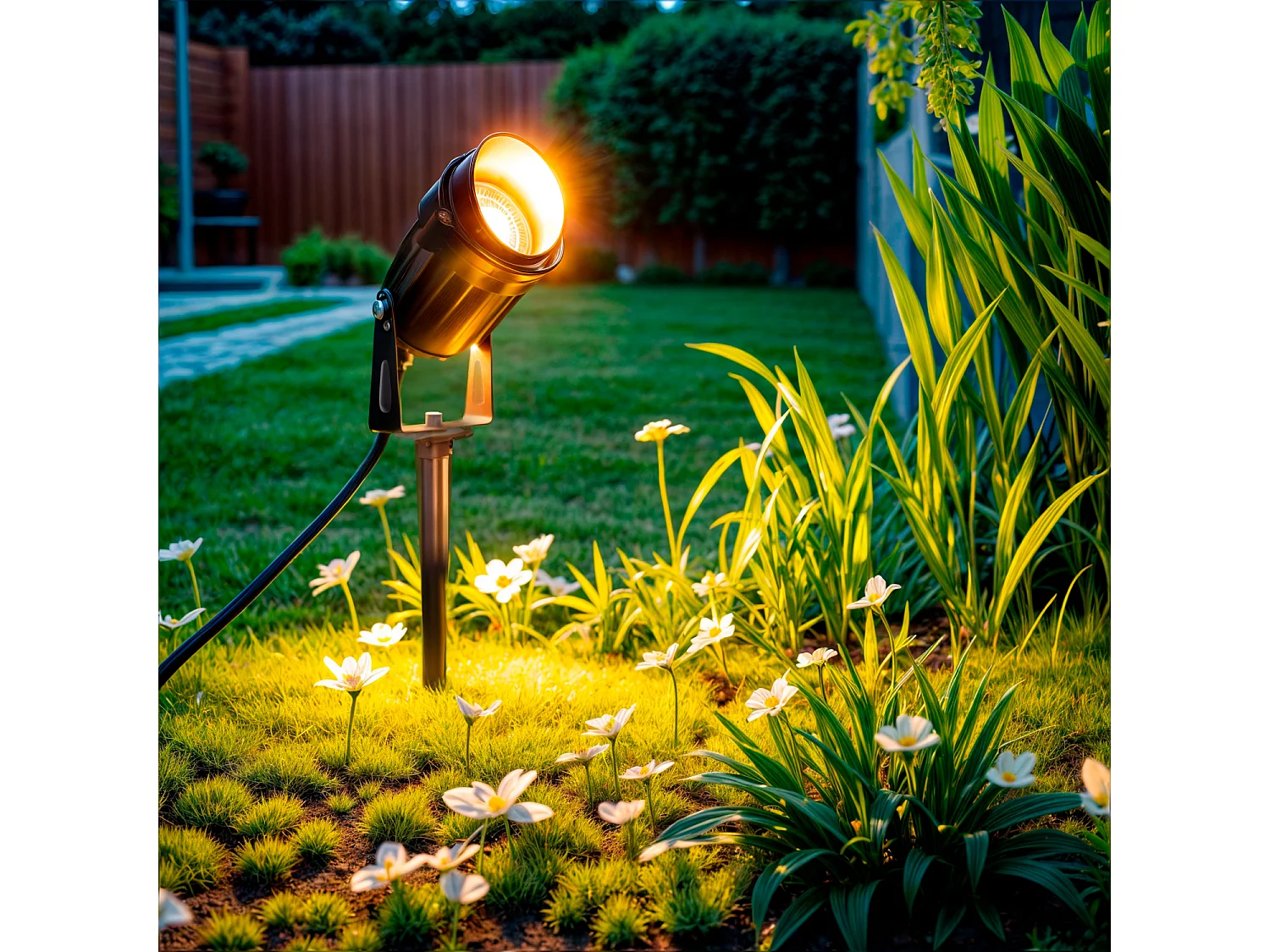 Spot LED Extérieur 7W Vetusta sur Piquet  2700K Blanc chaud