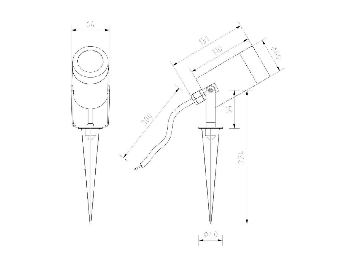 Foco Exterior LED con Pincho Leaf para Bombilla GU10 Negro