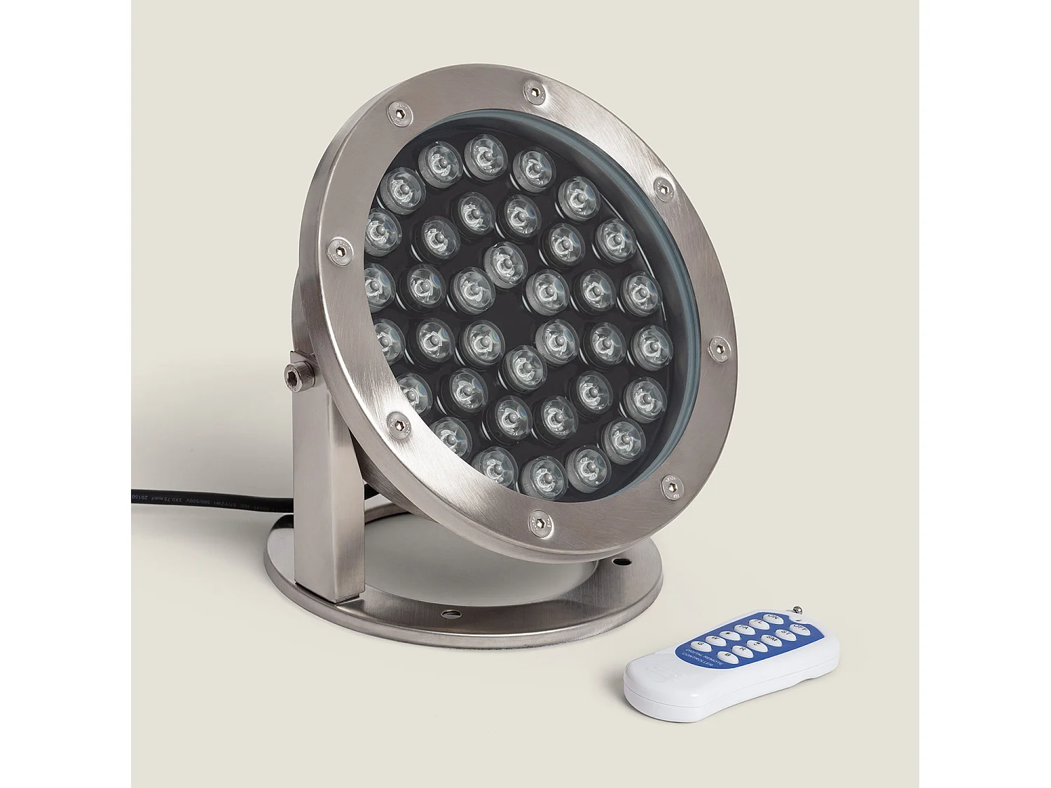 Spot LED RGB Fixation au Sol 12V 36W Submersible IP68 RGB