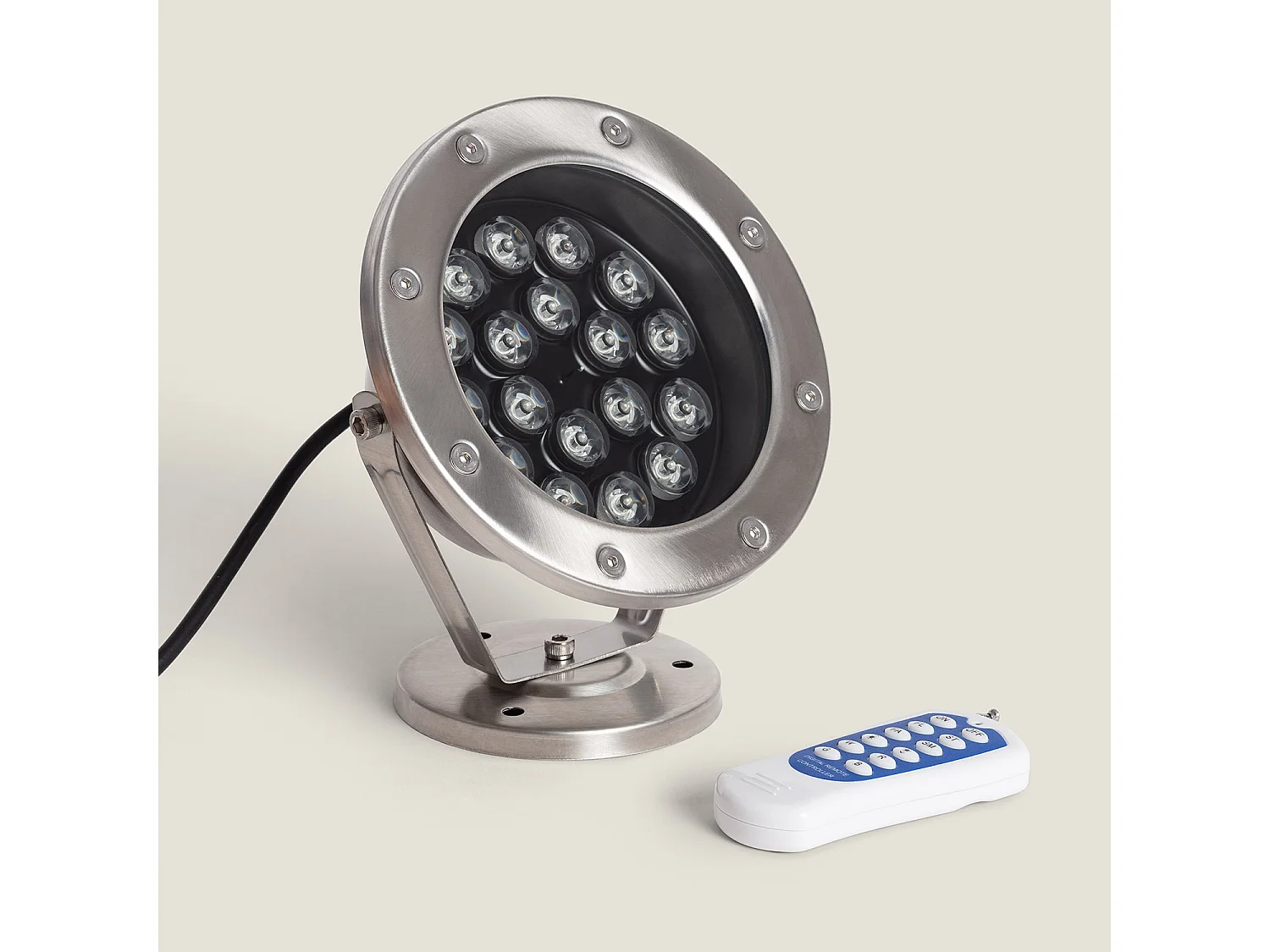 Spot LED RGB Fixation au Sol 12V 18W Submersible IP68 RGB