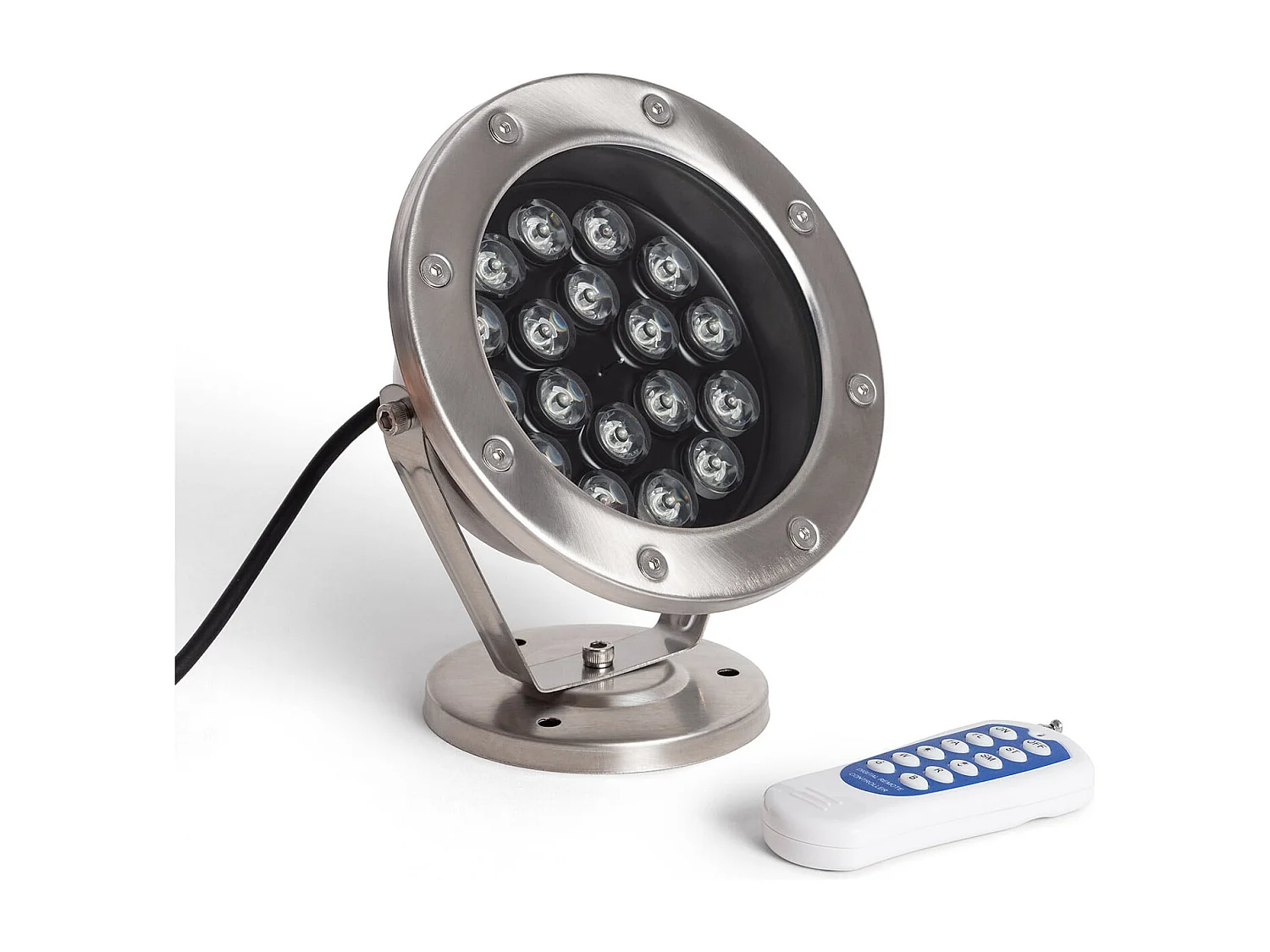 Spot LED RGB Fixation au Sol 12V 18W Submersible IP68 RGB