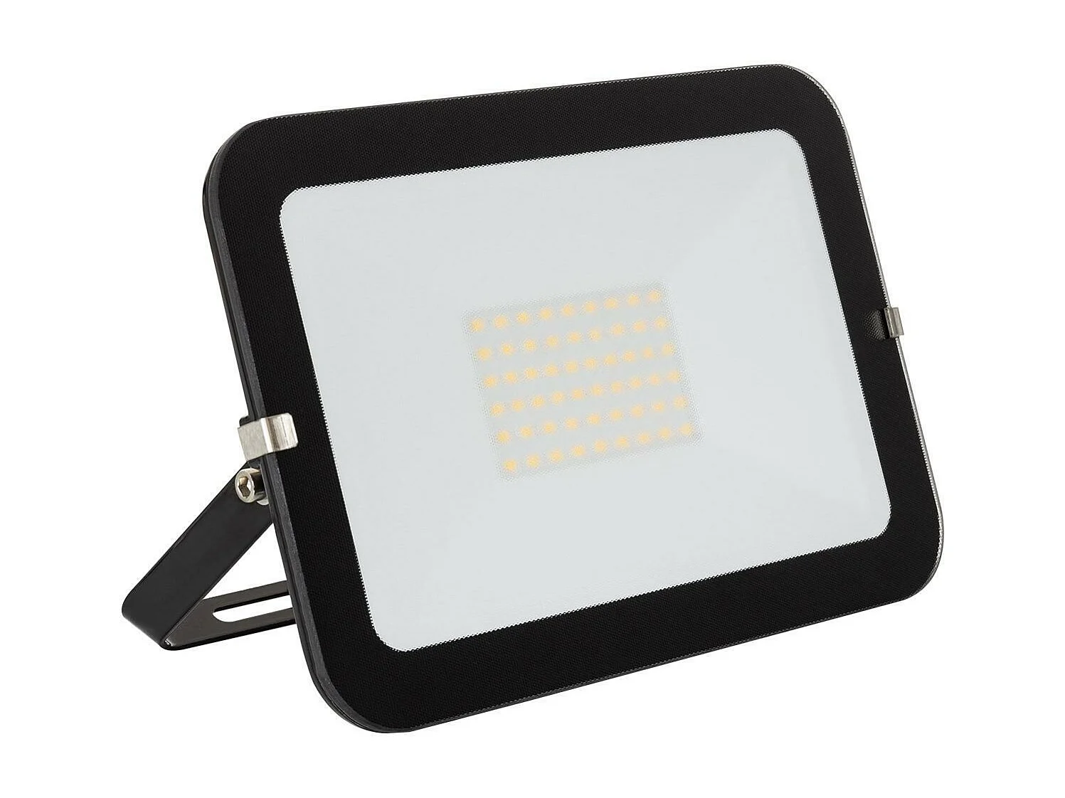 Proiettore LED Slim 50W 120lm/W IP65 Vetro Nero Bianco Caldo 3000K